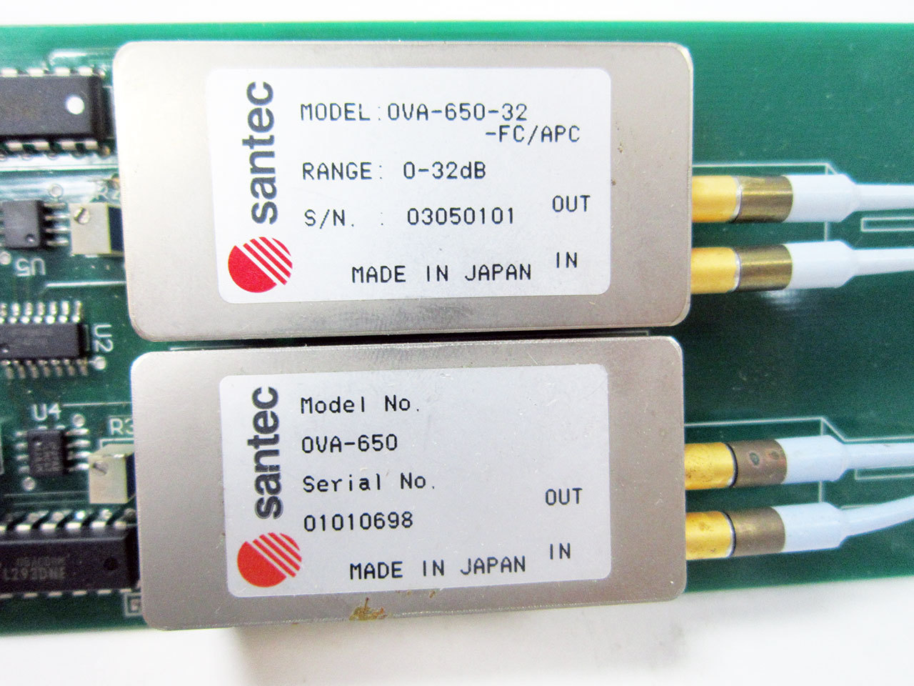 4x SANTEC OVA-650 OPTICAL VARIABLE ATTENUATOR RANGE 0-30DB