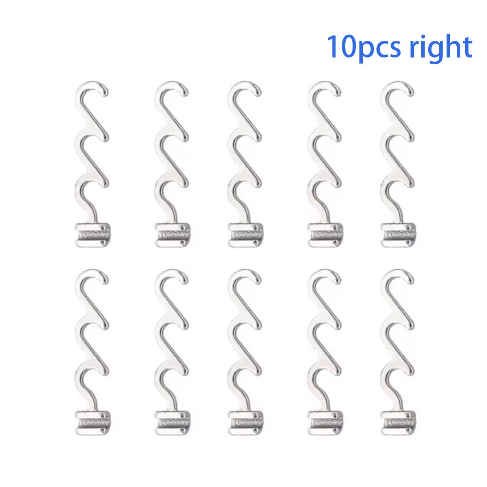 Dental Crimpable Hook 3 Hooks Spiral Multi Function Curved Left Right 50 Packs
