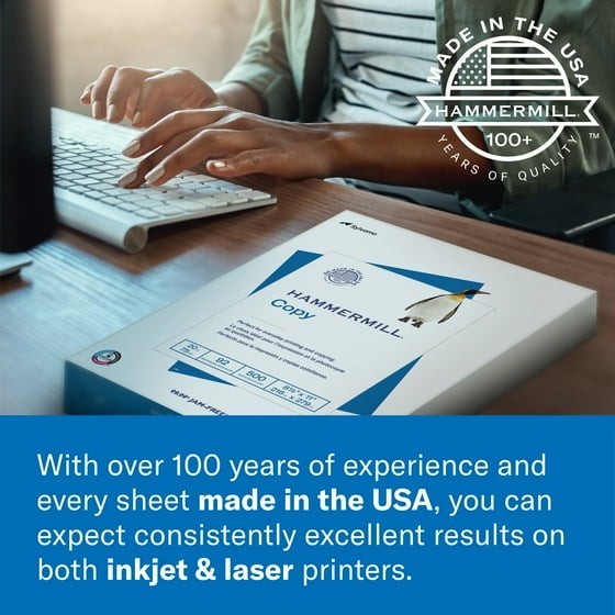 Hammermill Premium Printer Paper, 24lb,8.5×11,White,1 Ream ,500 Sheets.