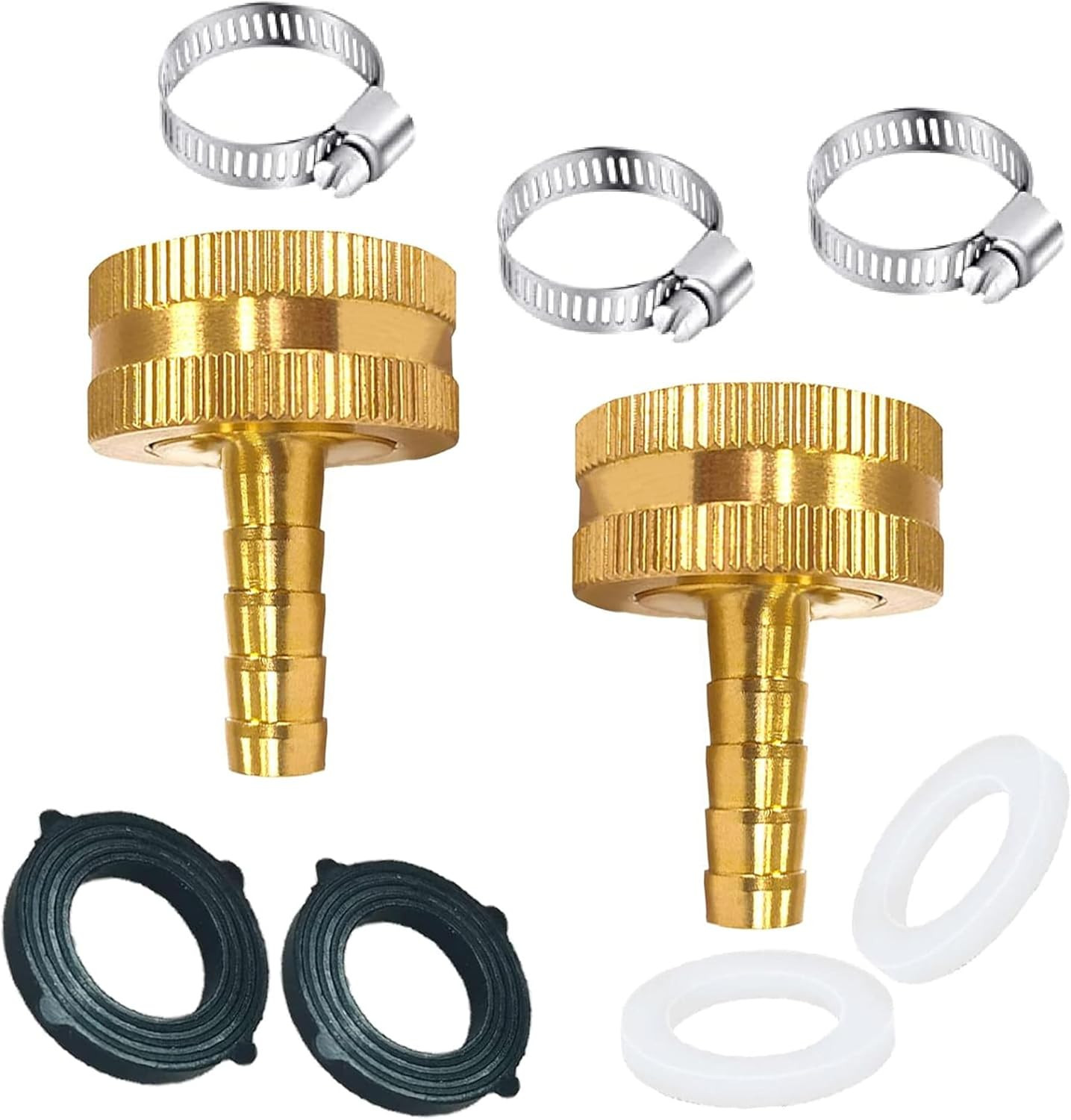 3/8″ Barb X 3/4″ Female GHT Thread Solid Brass Water Hose End Repair Connector,