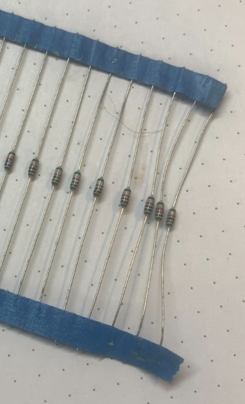 10 KΩ, 1 %, 125 mW (1/8 W), Metal Film Resistors, Phillips Brand, 5 Each