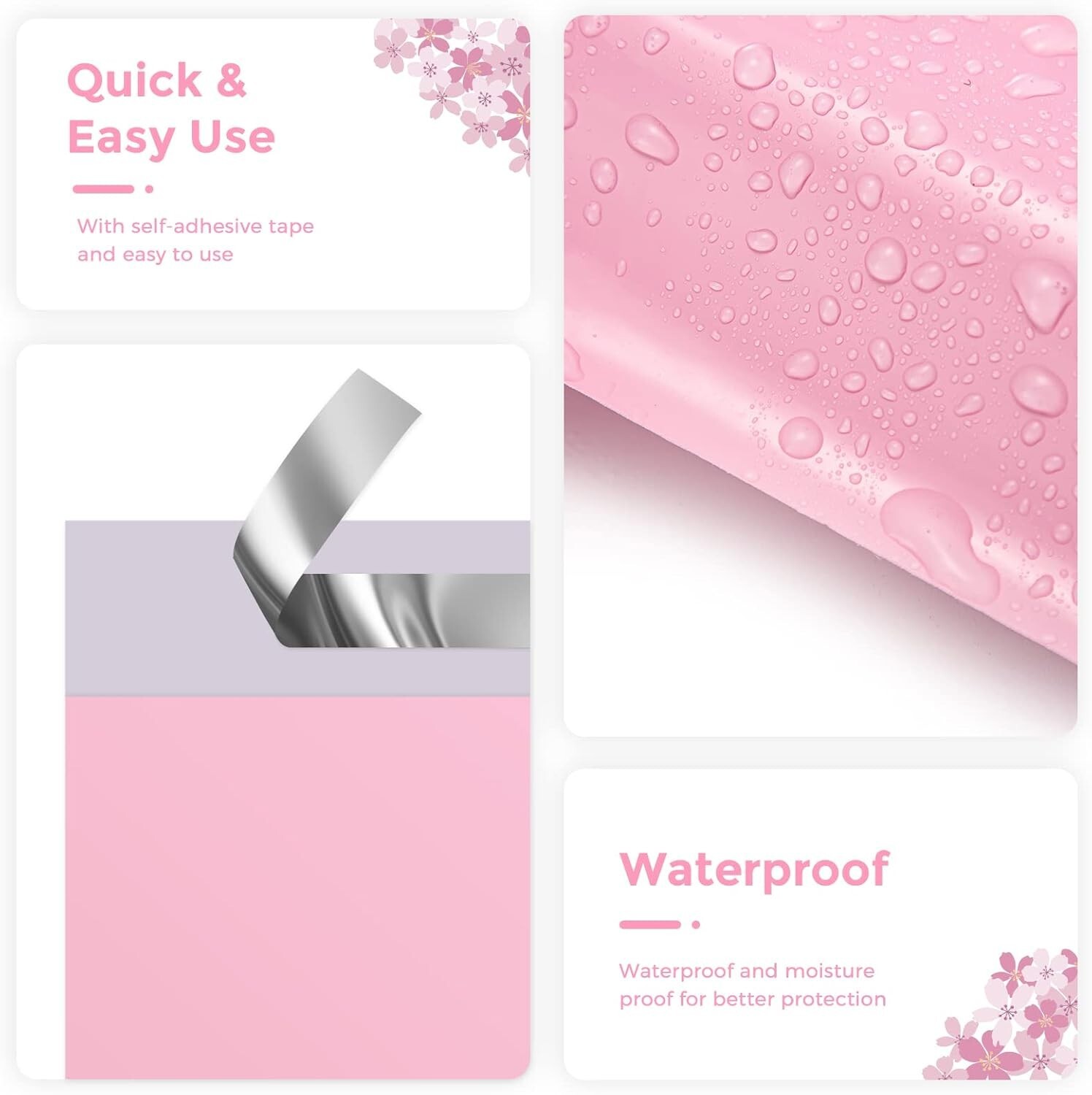 Small Poly Mailers Shipping Bags Mailing Bag Envelopes 10×13″ 200 Light Pink