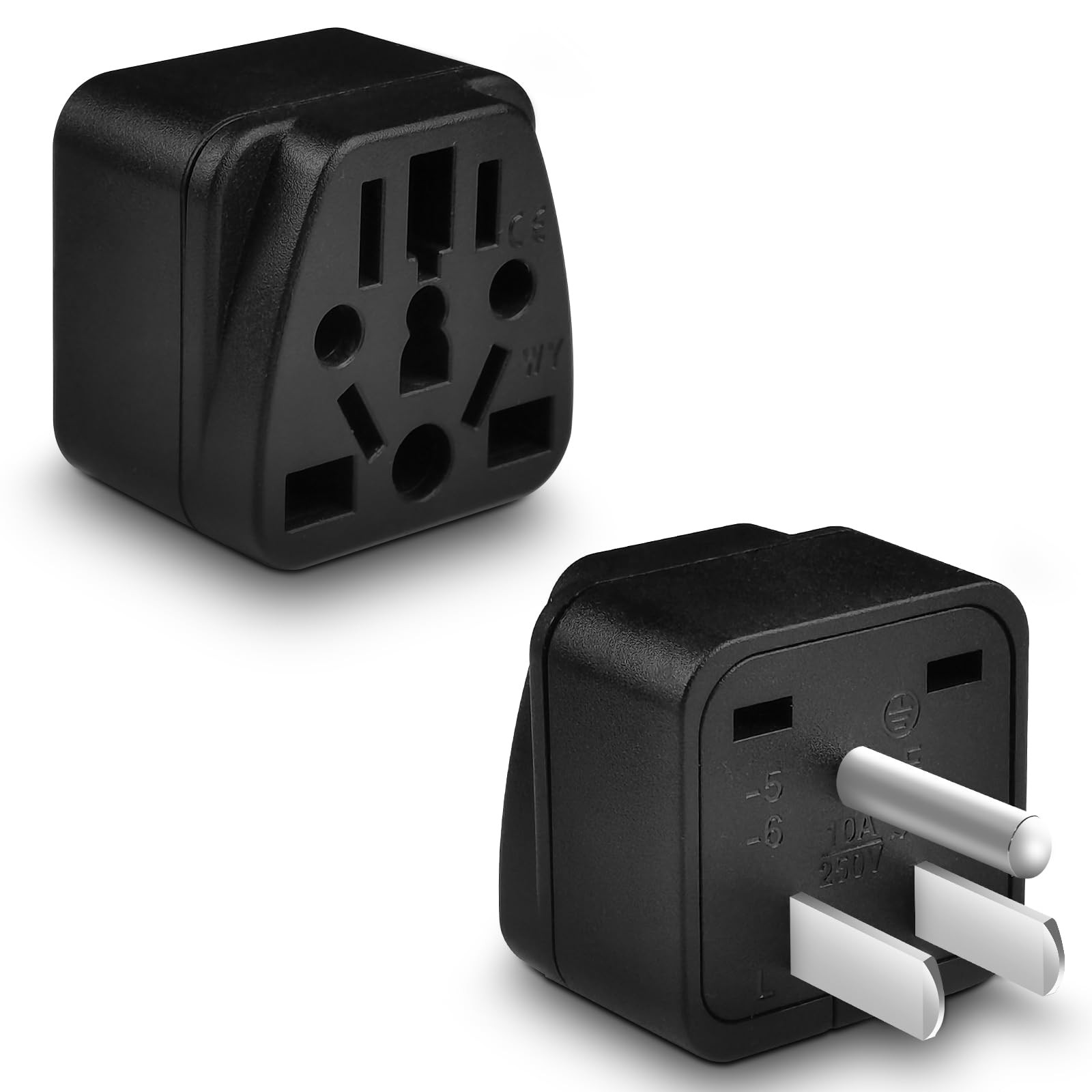 European to US Plug Adapter, 2 Pack US Travel Plug Adapter,UK to US Plug Adapter