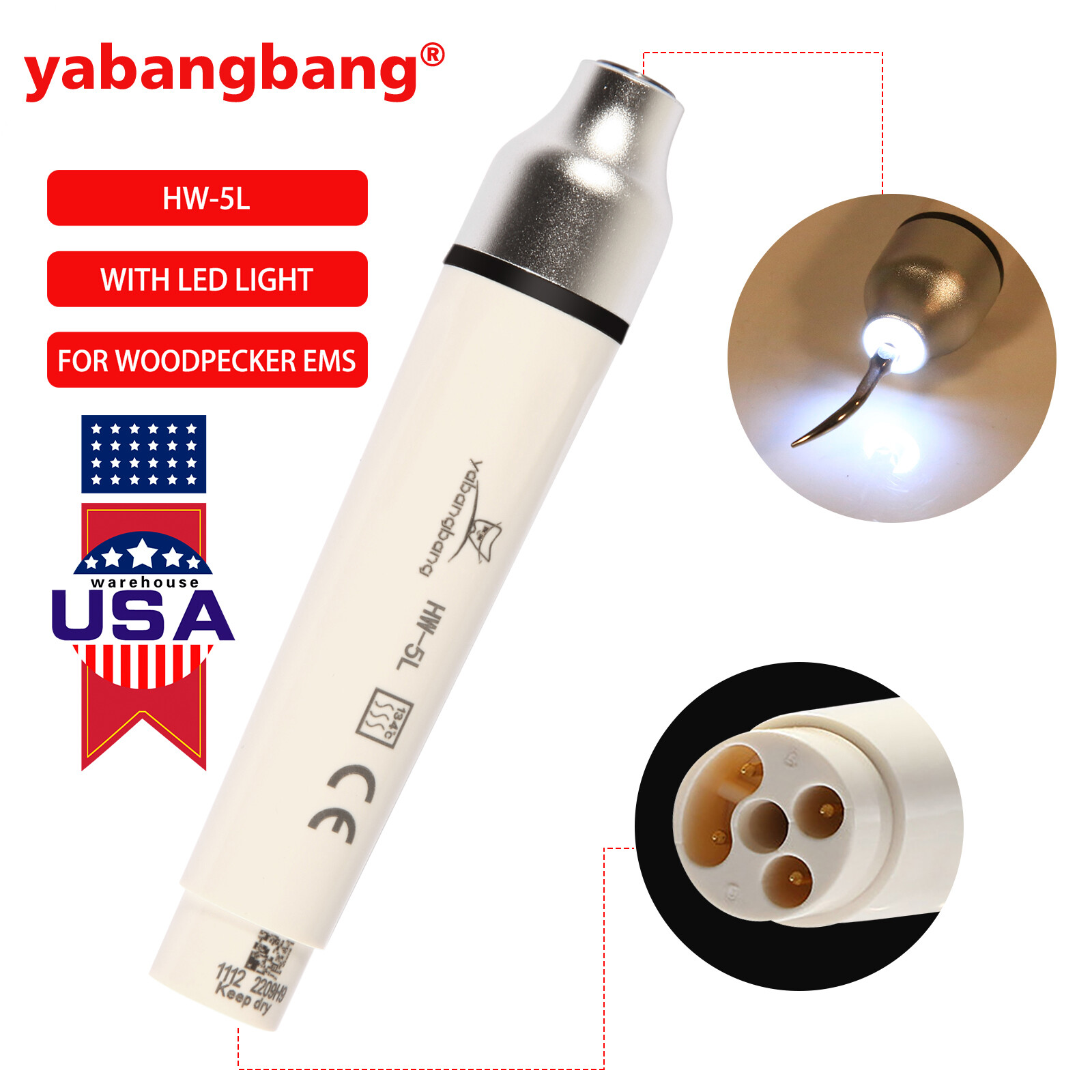Dental LED Ultrasonic Scaler Detachable Handpiece HW-5L for EMS Woodpecker