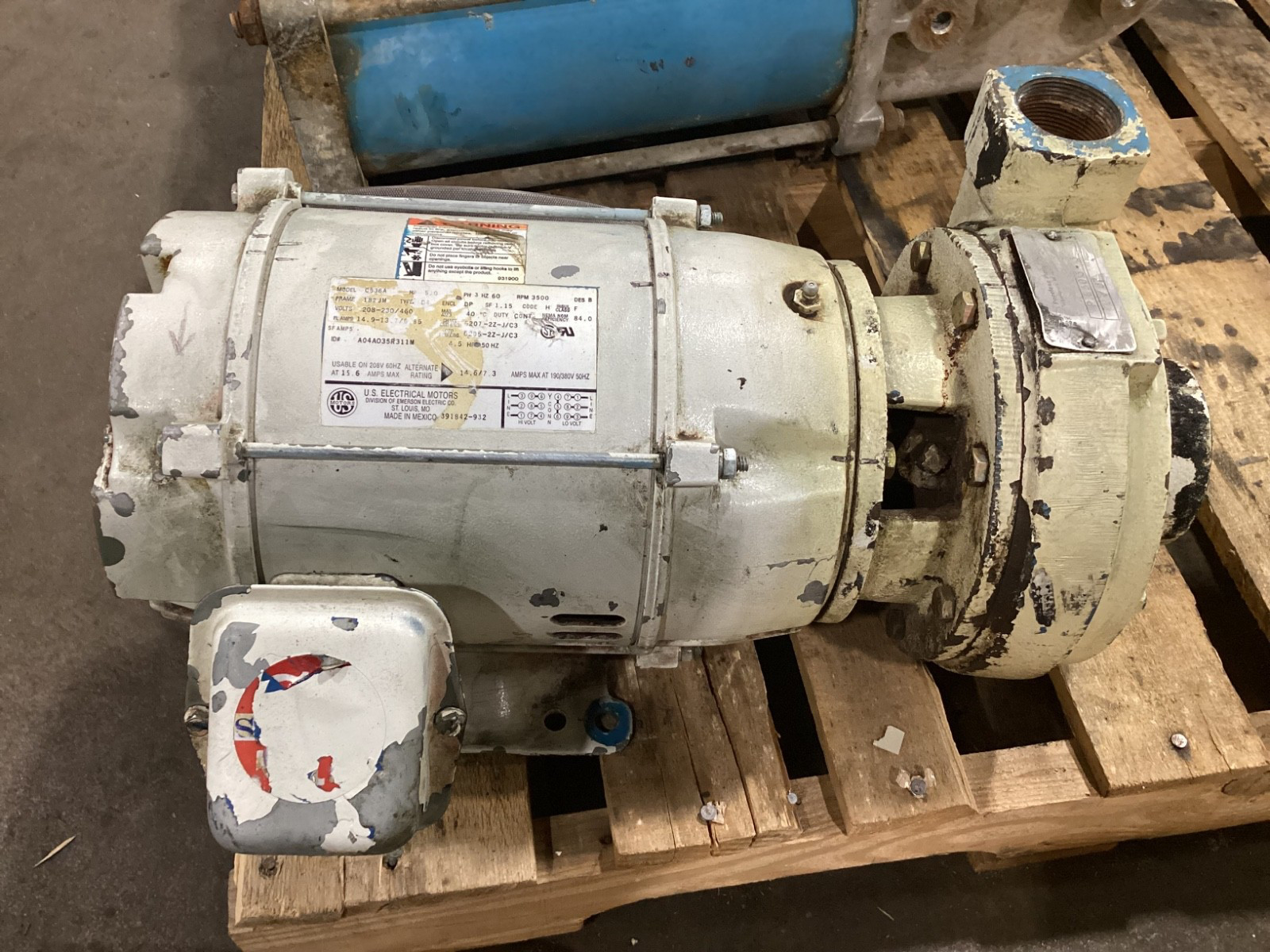 US MOTOR 5 HP EXPLOSION PROOF MOTOR 3500 RPM C536A 182JM FRAME #122A29PR2