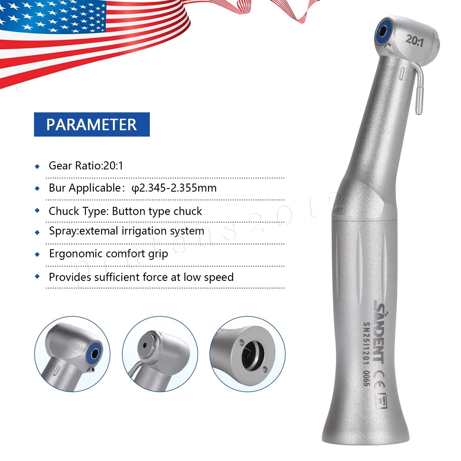 NSK Style SG20 Handpiece Surgical Implant Reduction Non LED 20:1 Dental