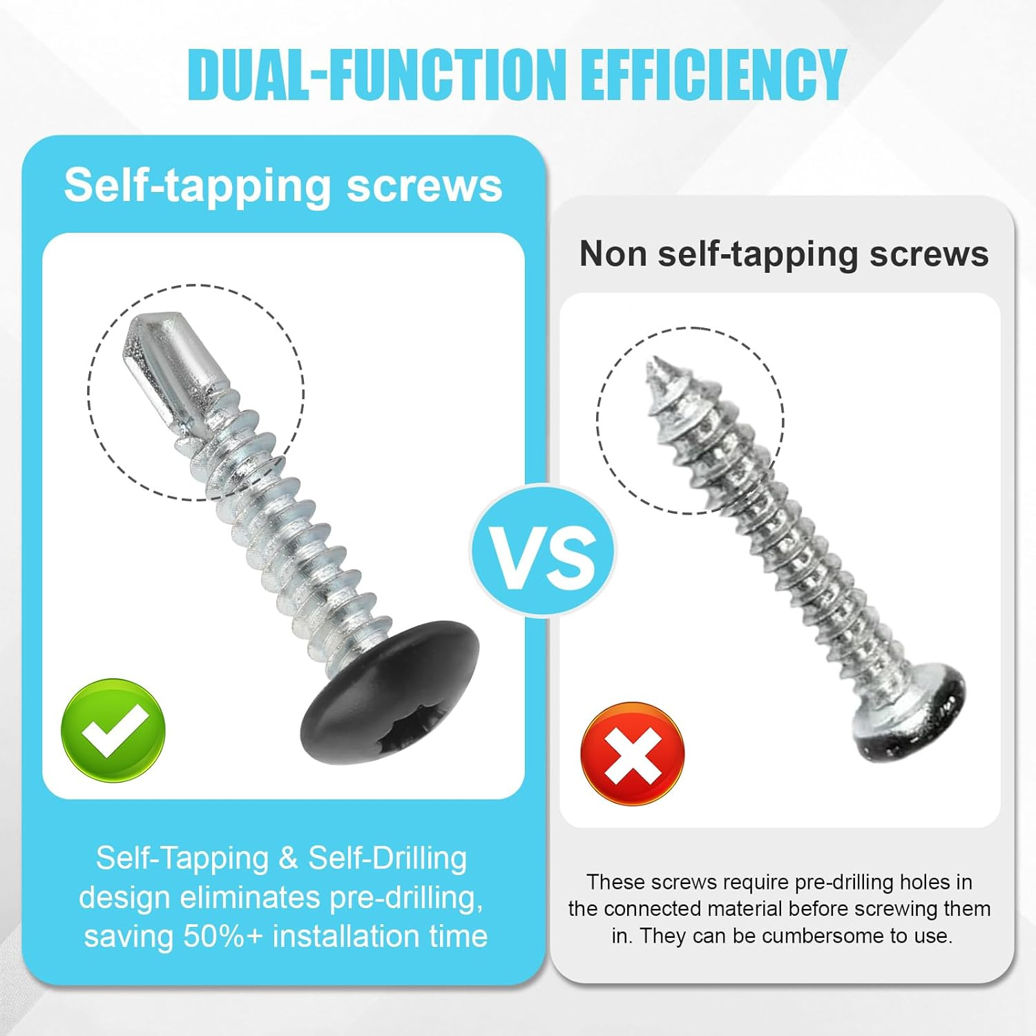 Enclosed Trailer Screws Self Tapping Black – 100 Pack#10 X 3/4 Inch Self Drillin