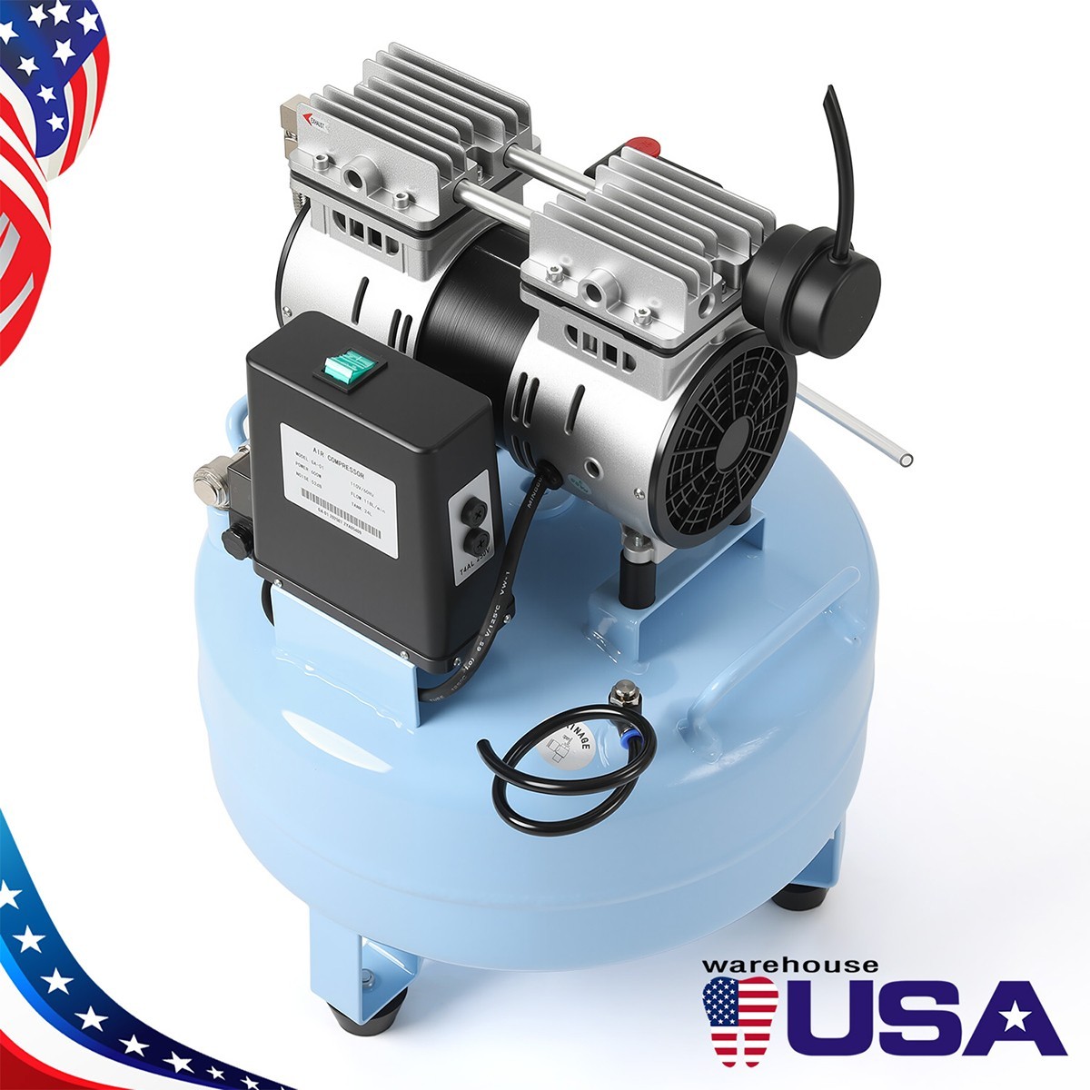 24L/40L Portable Dental Air Compressor Oil Free Silent Air Pump for Dental Use