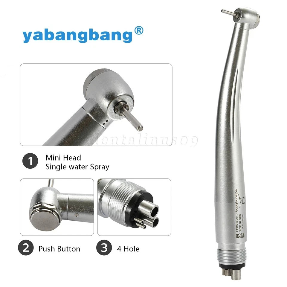 Mini Small Head Dental High Speed Handpiece Push Pediatric Kid 4 Hole Yabangbang