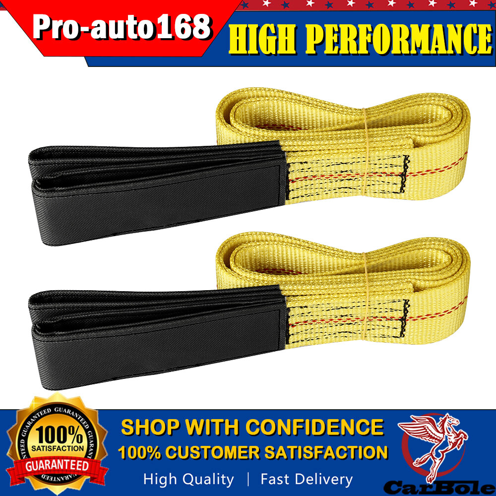 2PCS Heavy Duty 6’x2″ Nylon Web Sling Lift Tow Strap Lifting Hoist 10000LBS Max