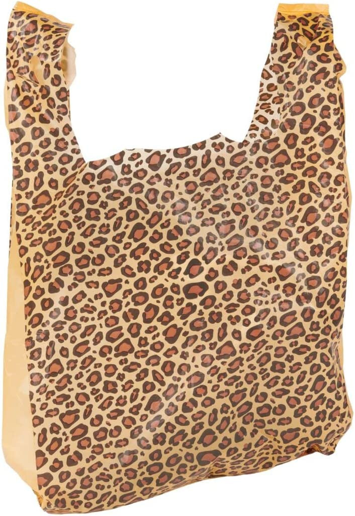 Plastic Shopping Bags 1000 Cheetah Leopard Grocery Merchandise 11 ½” x 6″ x 21″