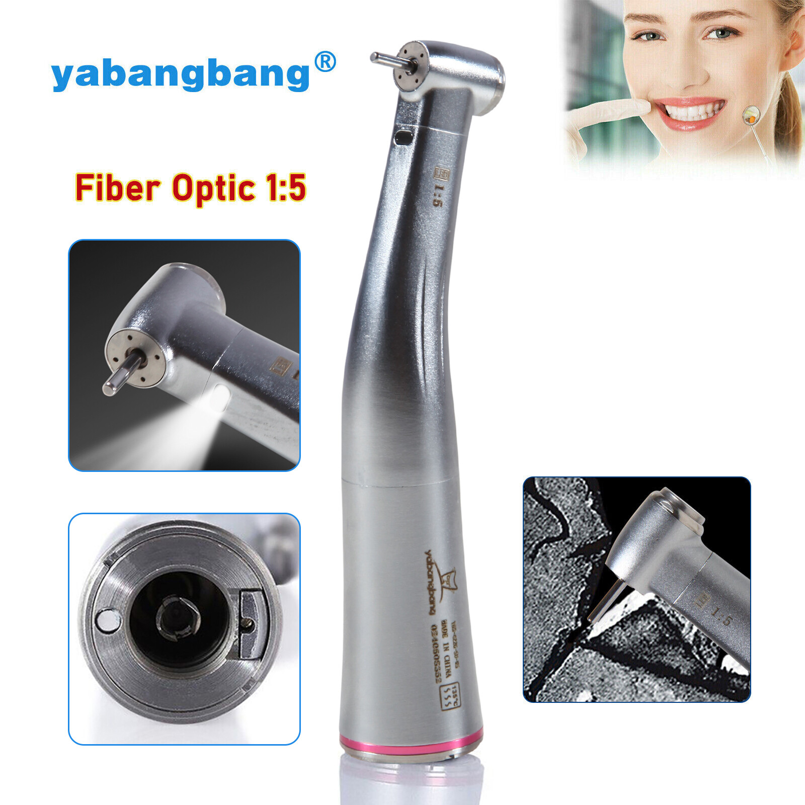 Dental 1:1 20:1 1:5 LED Fiber Optic Contra Angle Handpiece /No LED NSK Style