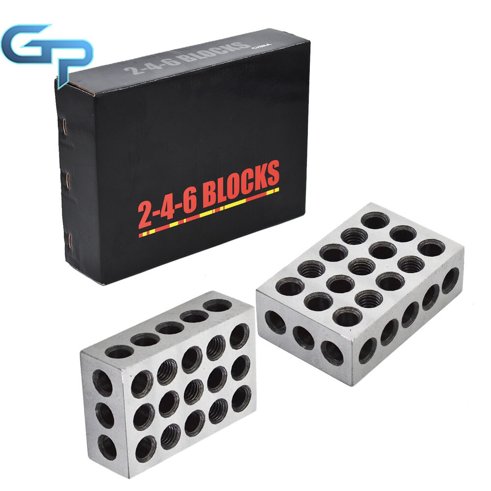 2-4-6 Blocks 23 Holes Matched Pair Machinist 246 Jig Ultra Precision .0002″
