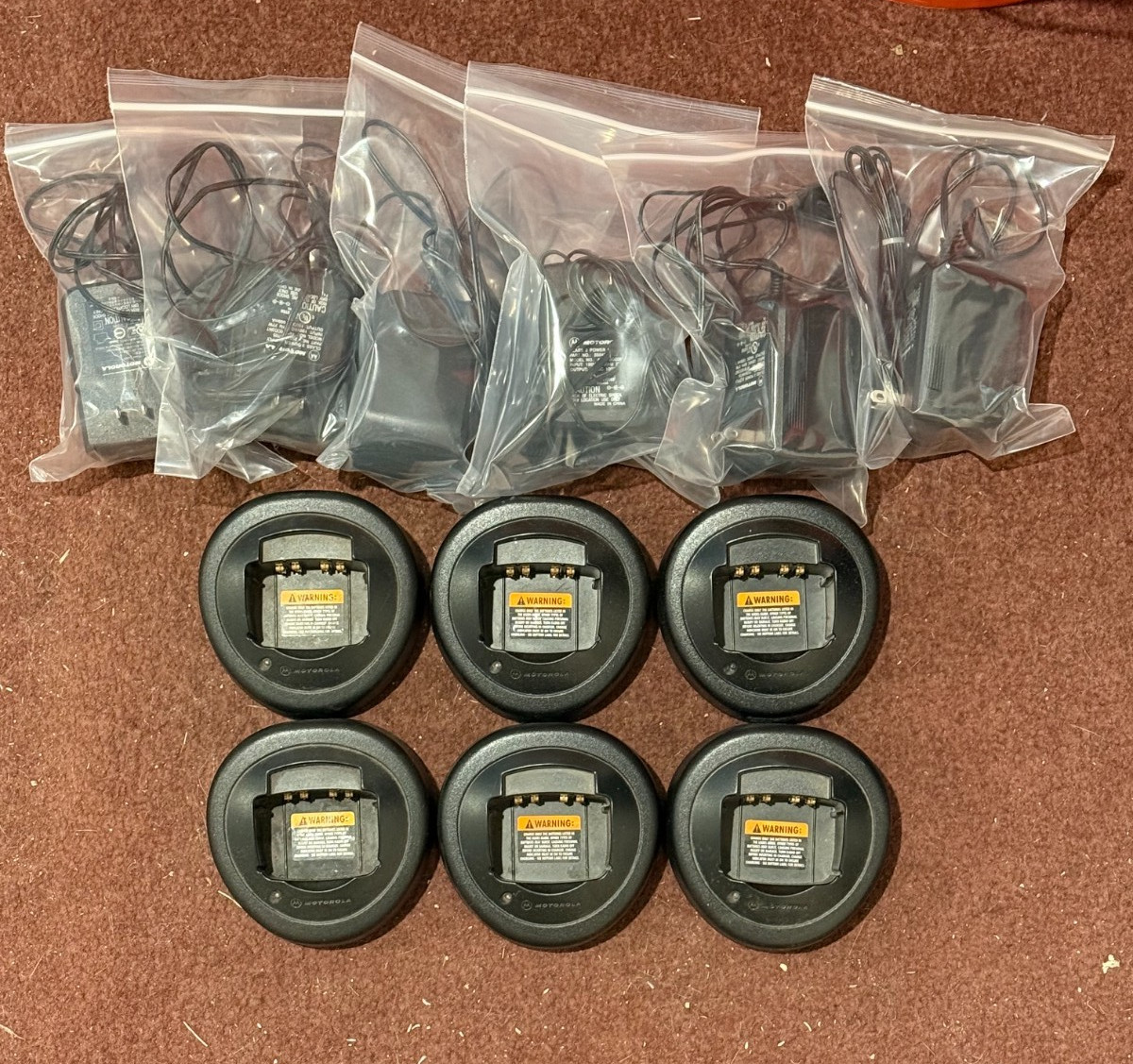LOT OF 6 Motorola Charger Base HTN9000B with AC Adapters