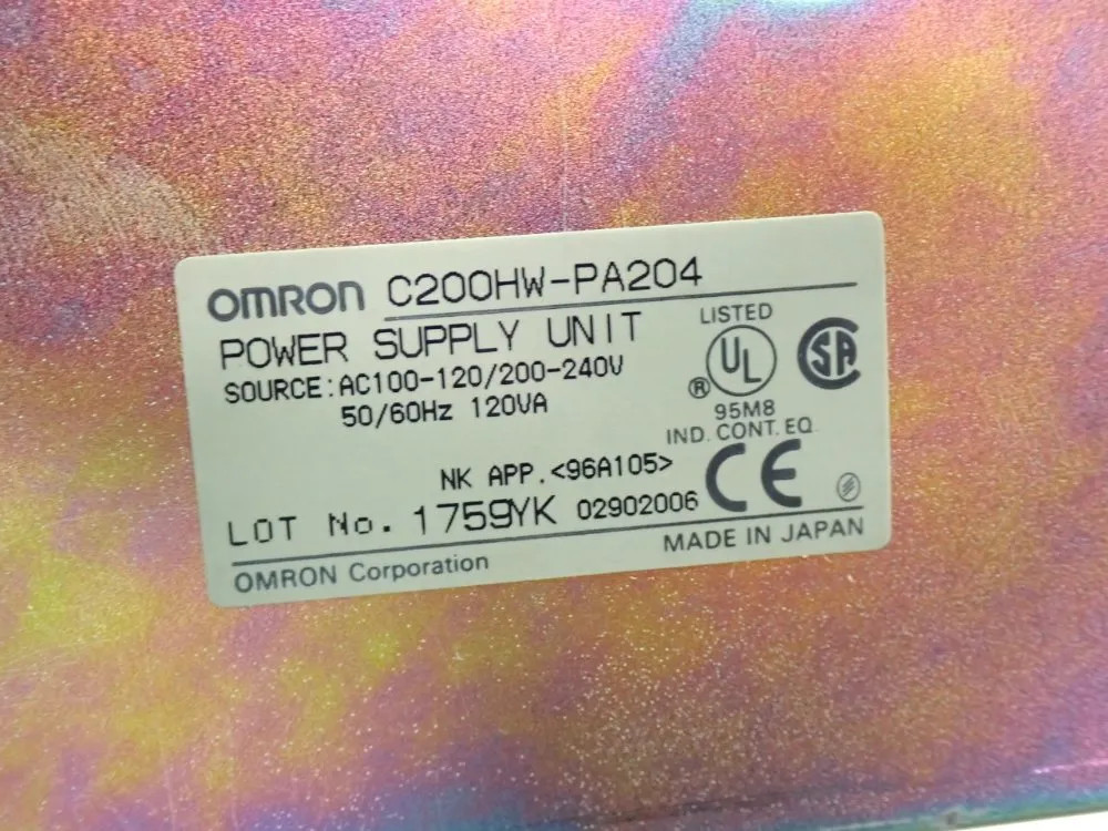 OMRON SYSMAC C200 POWER SUPPLY MODULE, 2PCS C200HW-PA204
