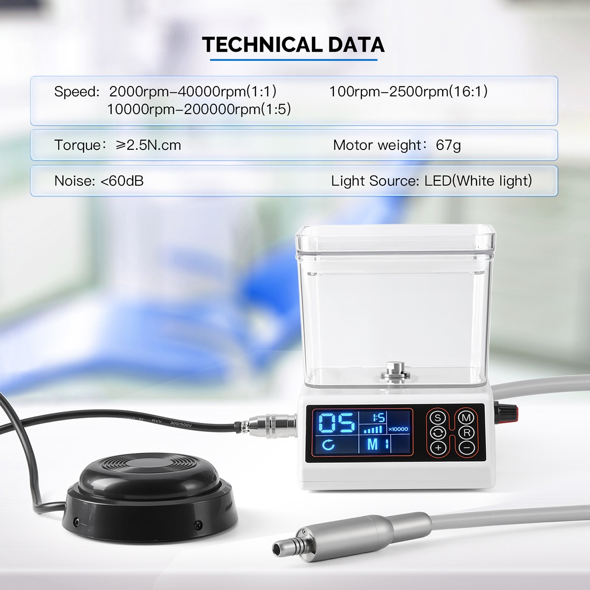 AZ Dental Electric Brushless LED Micro motor 1:1 1:5 16:1 Self Water Supply Tank