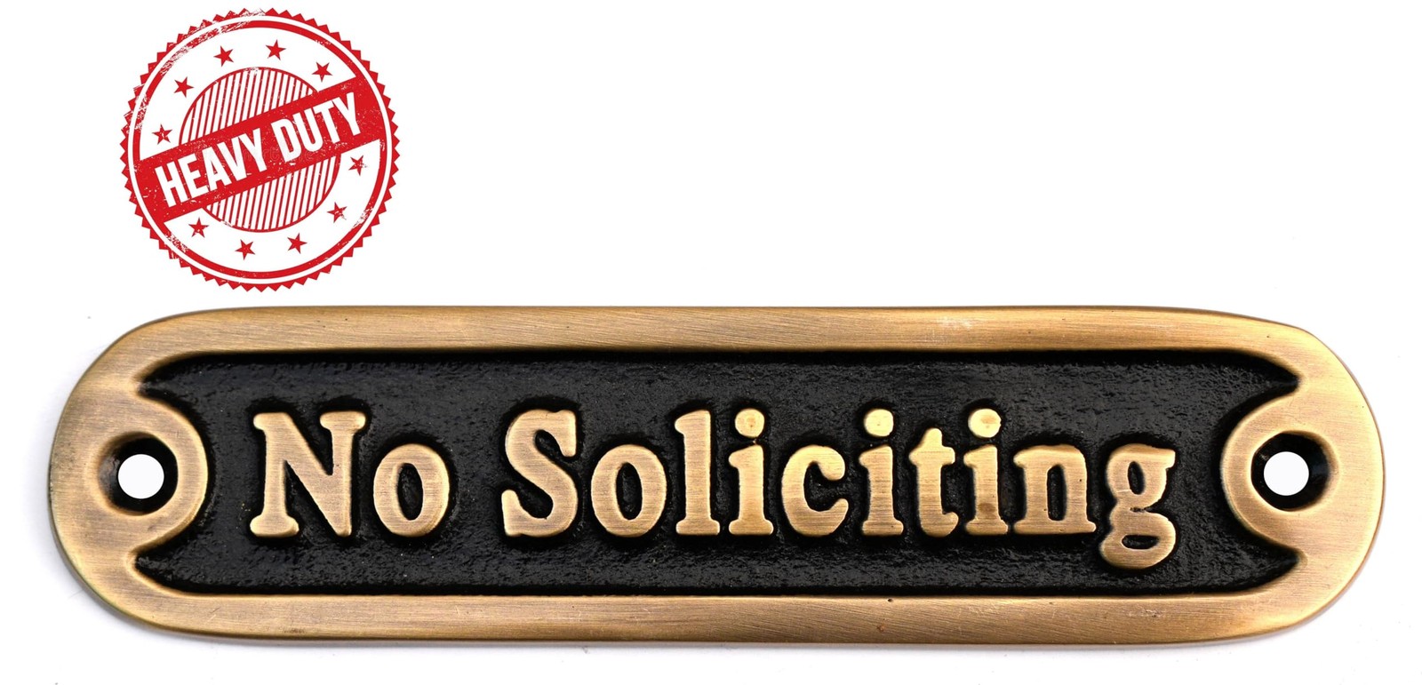 Brass No Soliciting Thank You Sign 5″ Solid Brass Wall Plaque No Soliciting…