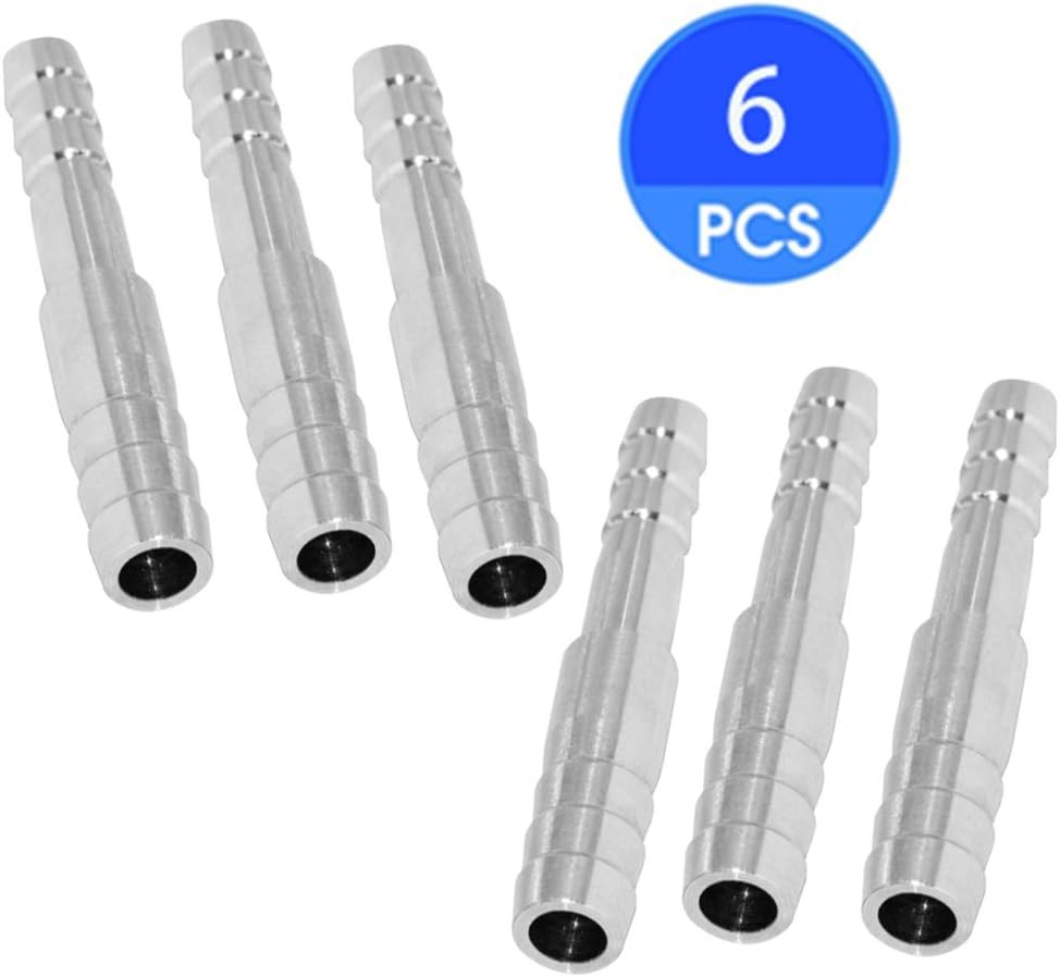 JoyTube Hose Barb Reducer 5/16″ to 1/4″ 5/16 x 1/4 Barb, Stainless Steel