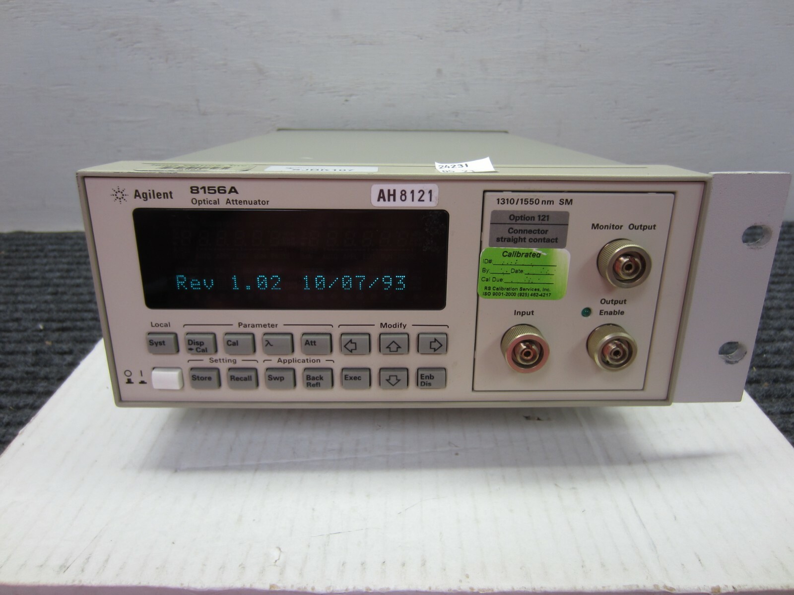 HP/ Agilent 8156A Optical Attenuator W, Option 121