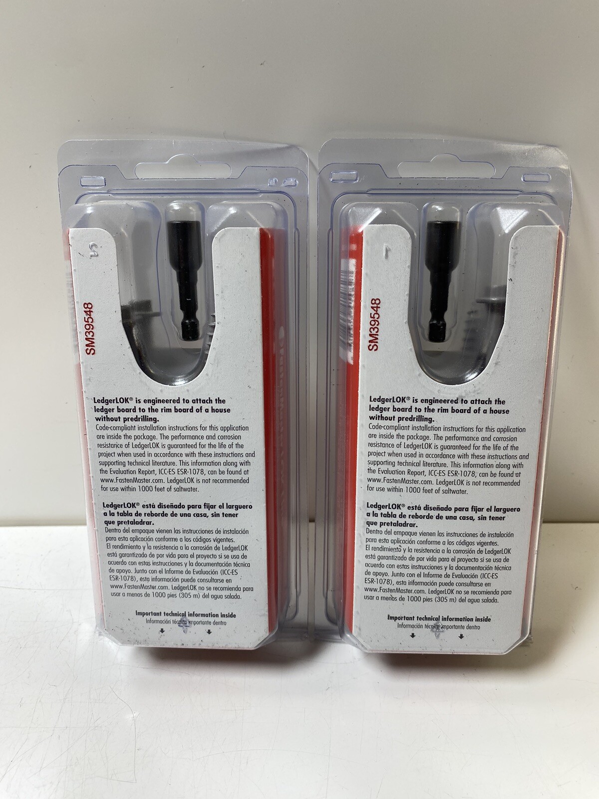 Lot Of (2) FastenMaster Ledger Board Fastener Wood Screws 127mm 5″ FMLL005-12