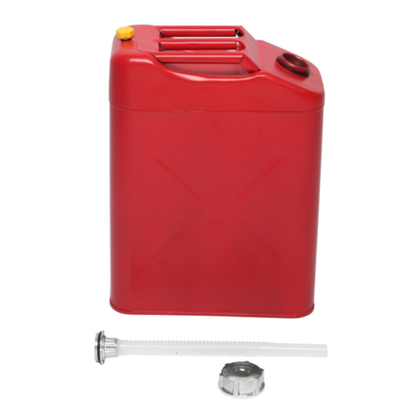 20L Cold-rolled Plate Petrol Diesel Oil Drum Red w/Plastic Oil Drain Pipe