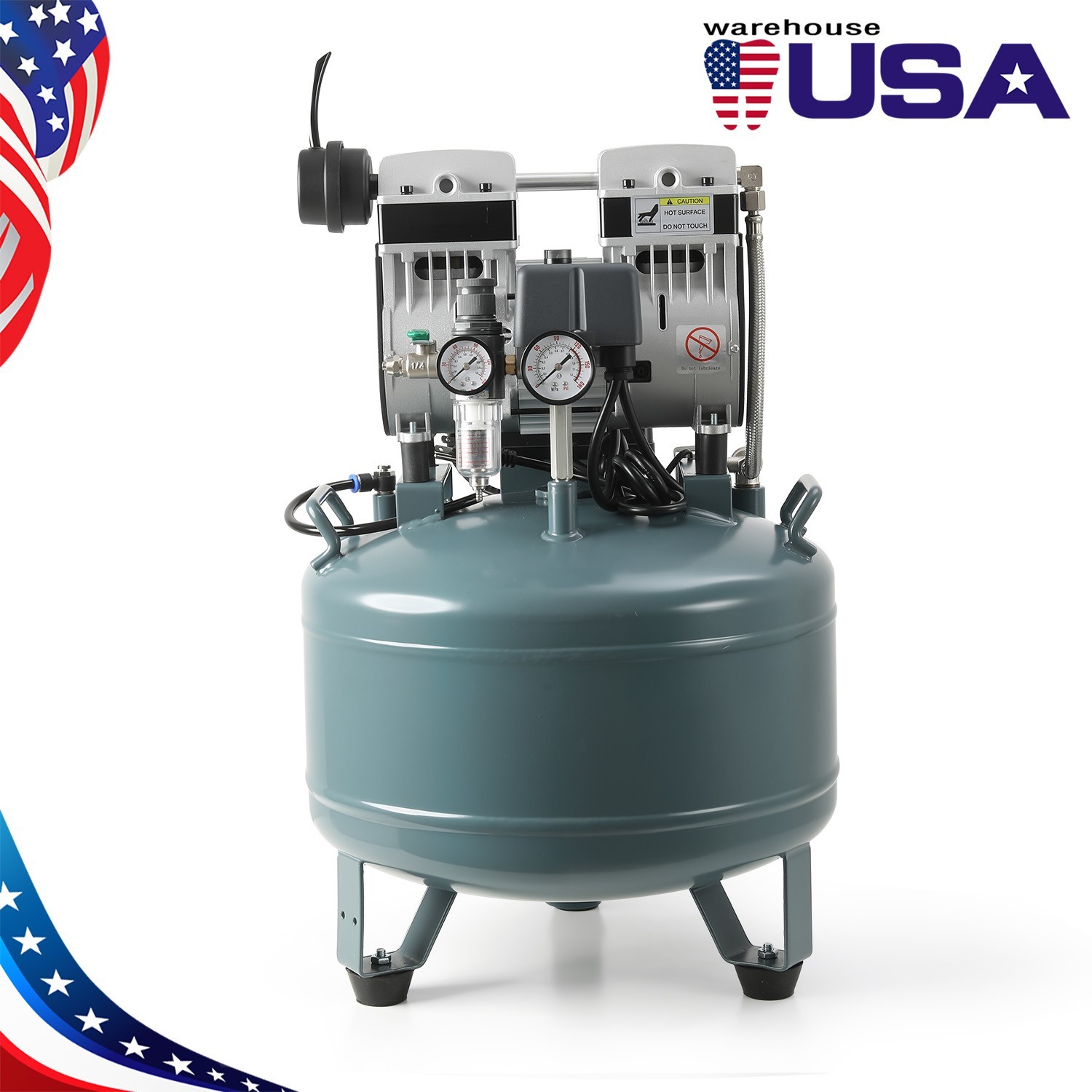 24L/40L Portable Dental Air Compressor Oil Free Silent Air Pump for Dental Use