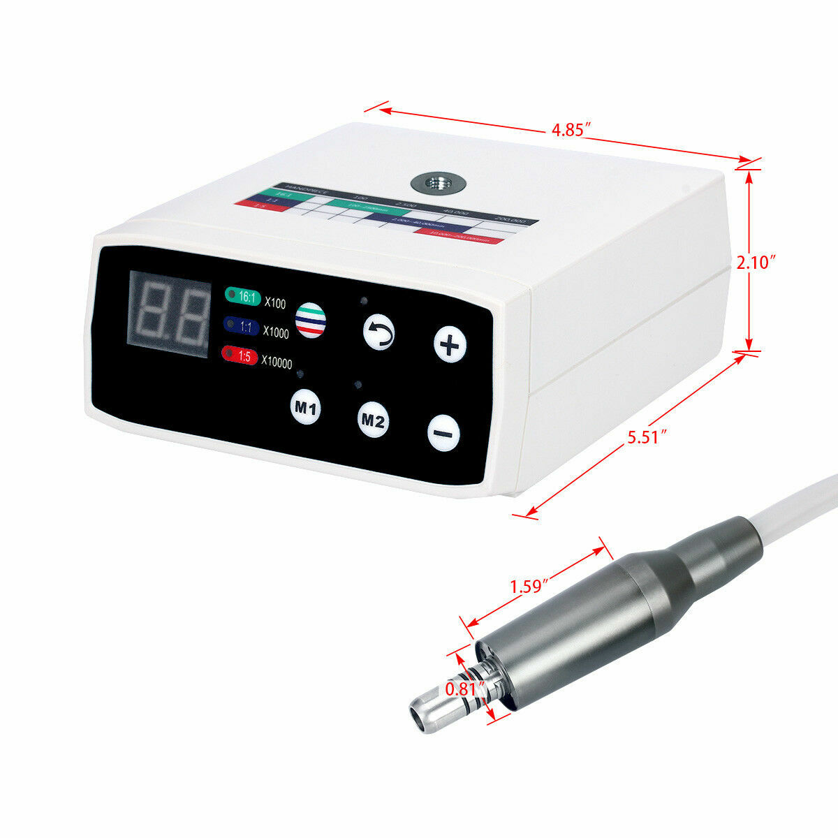 Dental Electric LED Brushless Micro Motor/ 1:1 Increasing Fiber Optic Handpiece