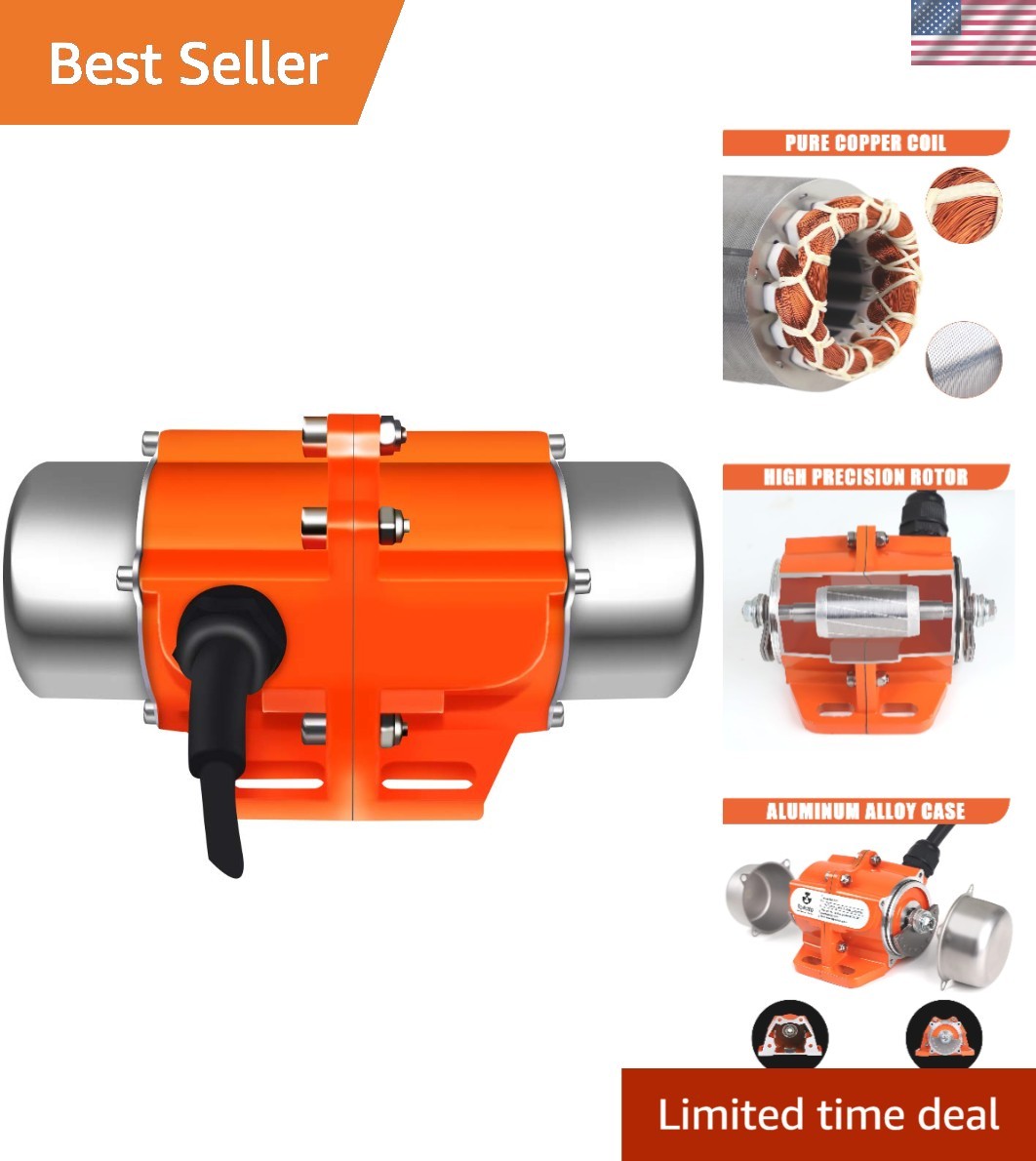 Durable 30W Concrete Vibrator Motor – Low Noise & Waterproof Insulation Features
