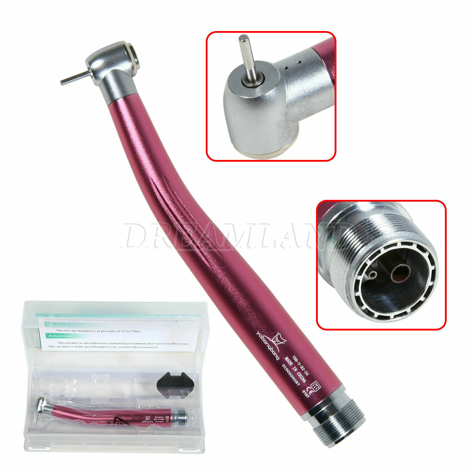 NSK Style Pana Max Dental High Speed Handpiece Push Button Turbine 2/4 Hole Pink