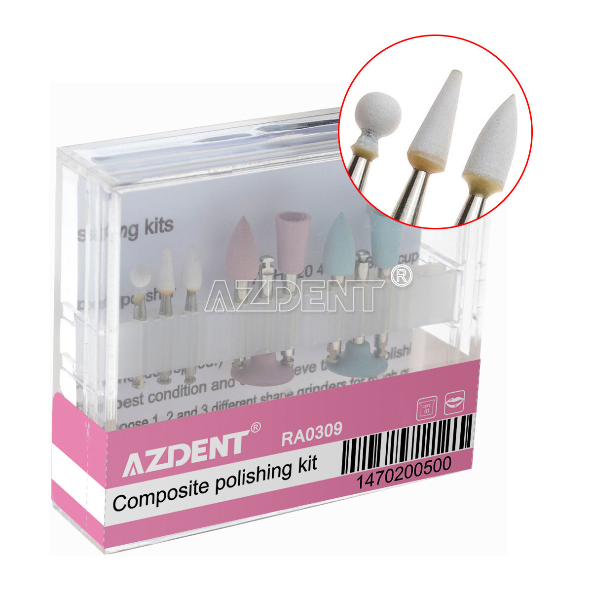Kit de pulido compuesto de fresa dental RA 0309 para pieza de mano de baja veloc