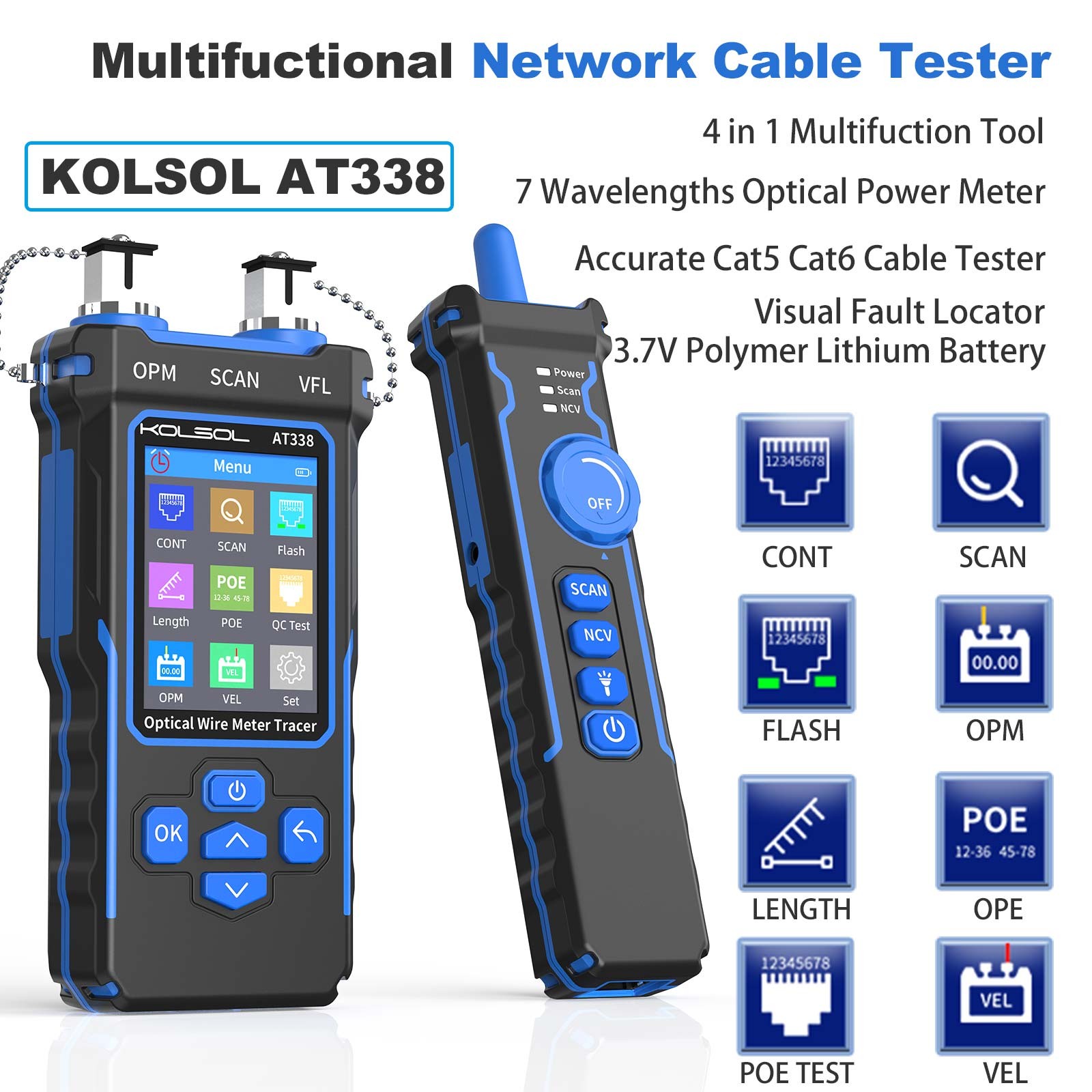 NF-8508 Network Cable Tester LAN Optical Wire Meter Power Meter Tester CAT6/CAT6