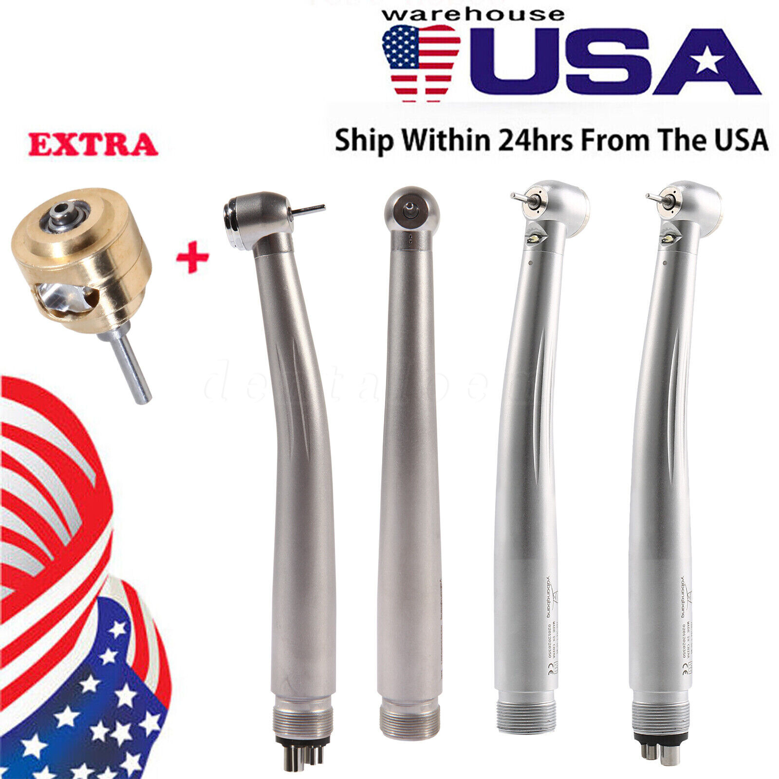 Dental (LED E-generator) High Speed Handpiece Push Button 2Holes/4Holes Surgical