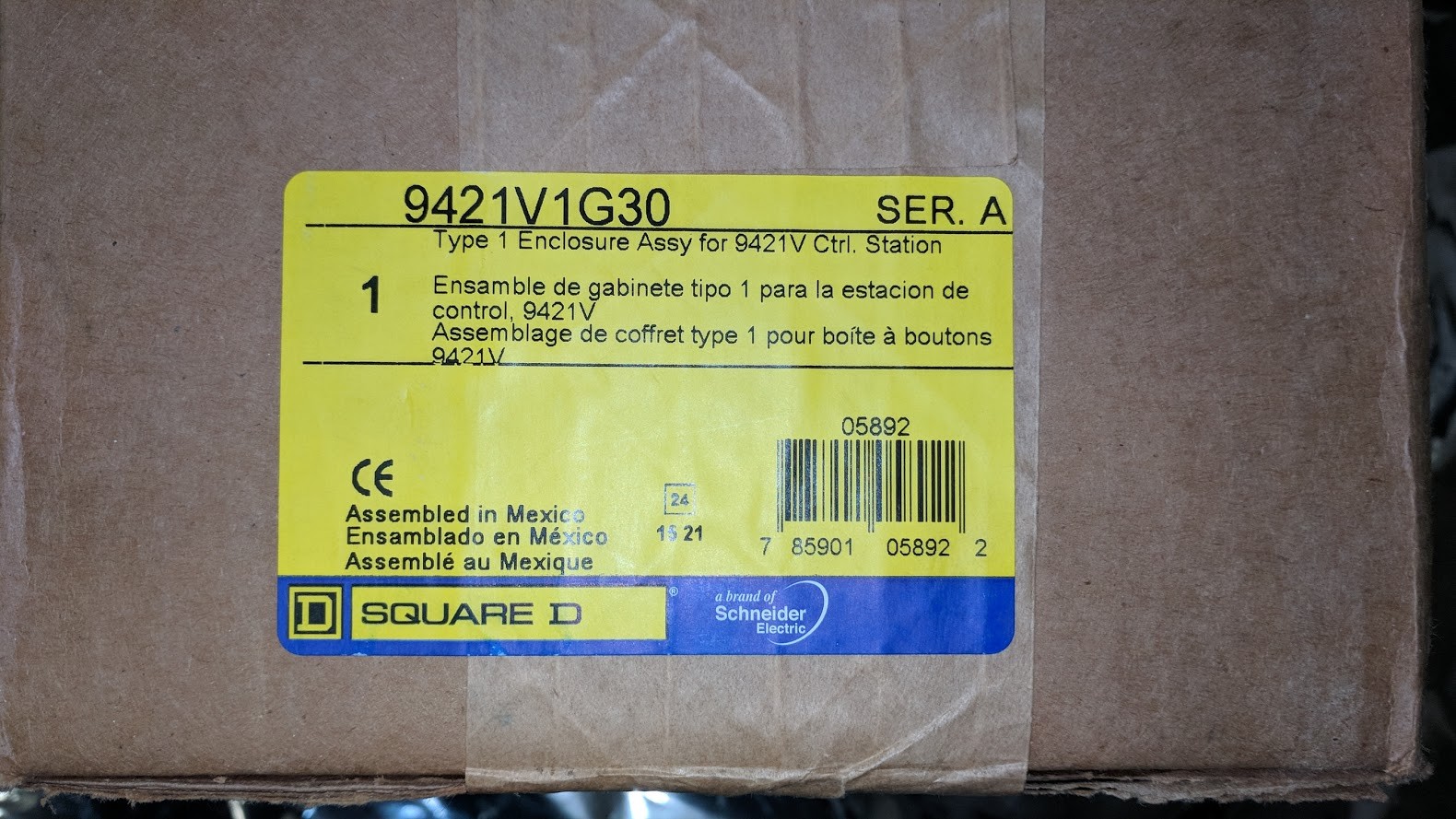SQUARE D SCHNEIDER 9421V1G30 TYPE 1 ENCLOSURE 600V 20 A LOAD BREAK SWITCH
