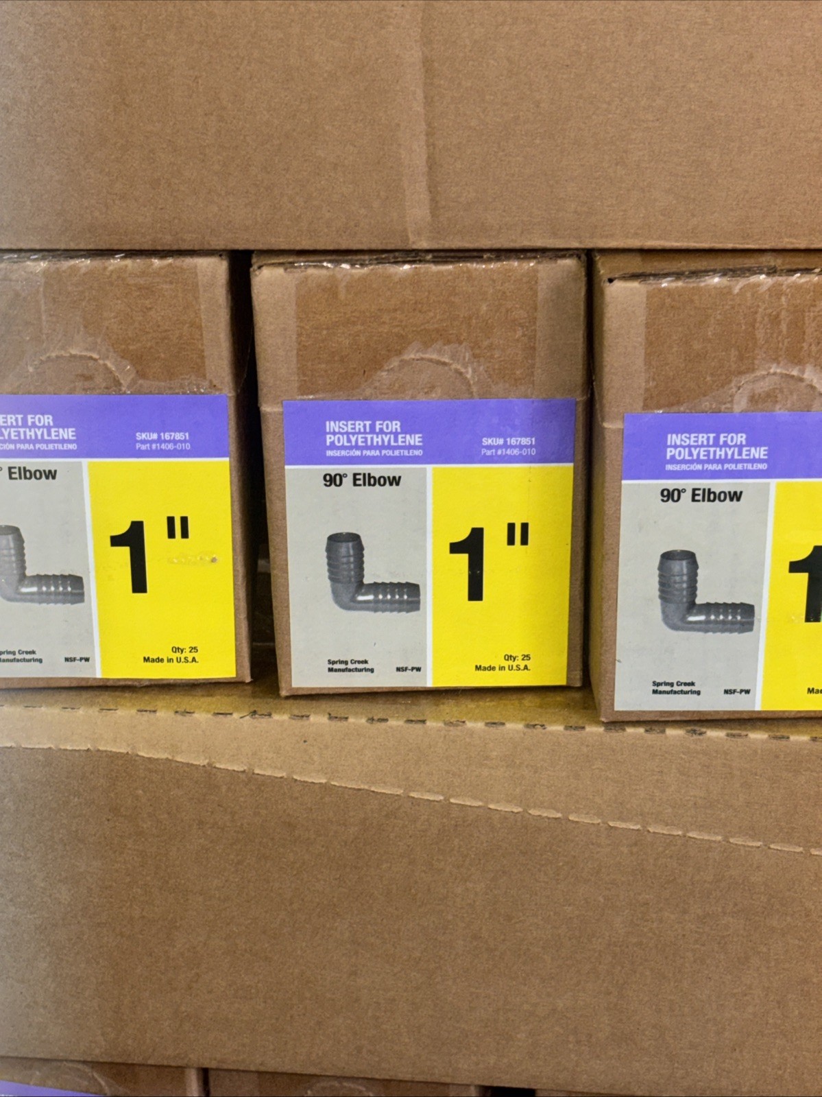 Poly Inserts | 90 Degree Elbow | 1” | Qty. 25 | One Box