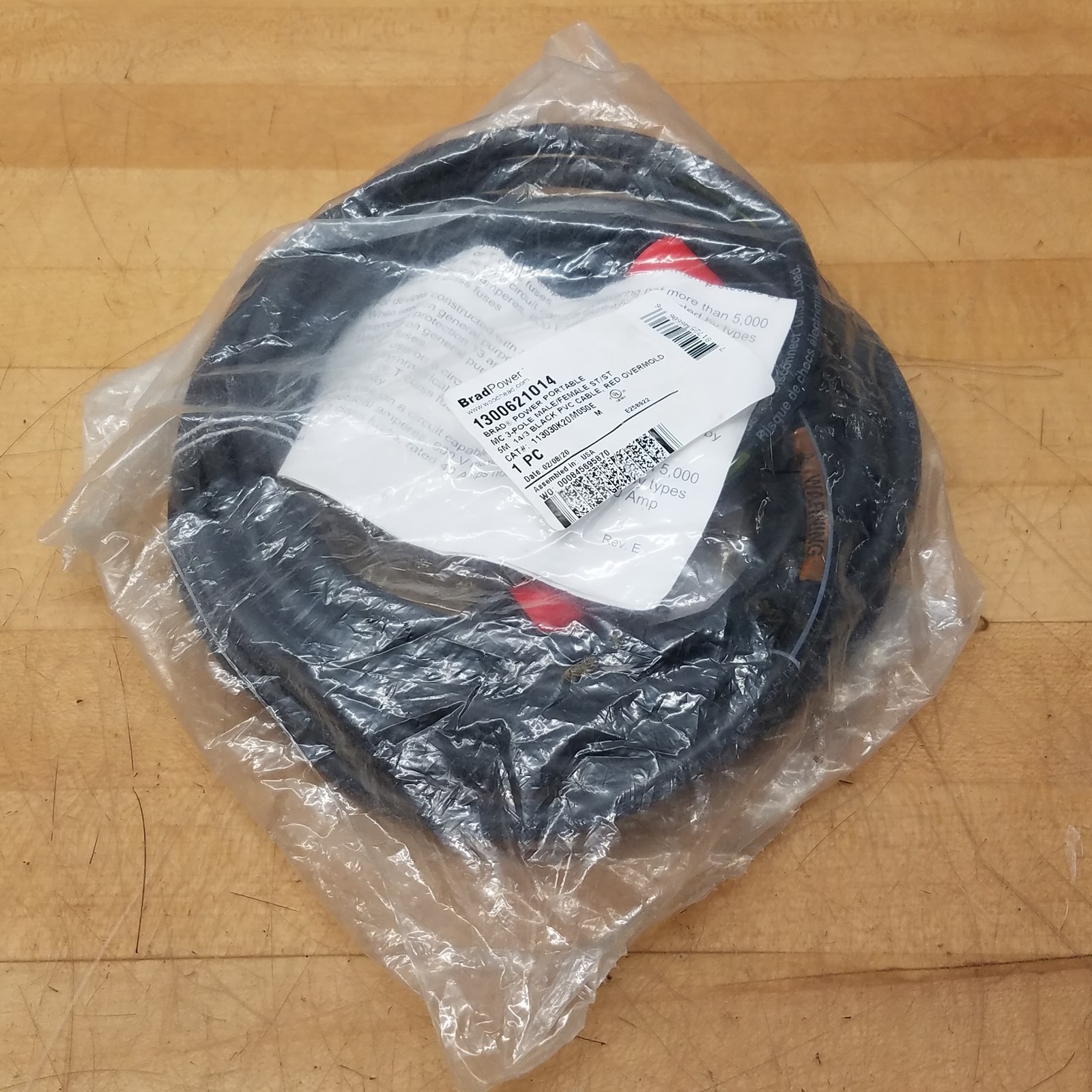 BradPower 113030K20M050E Double Ended Cordset, 3 Pole, 14 Awg, 1300621014 – NEW