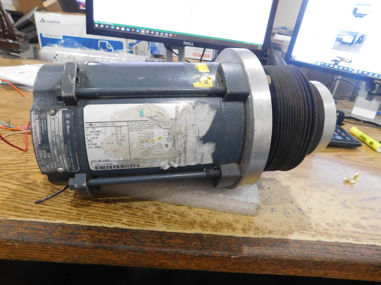 GE Motors Model: 5K32NN118X A-C Explosion-Proof Motor with Coupling. Good Spare