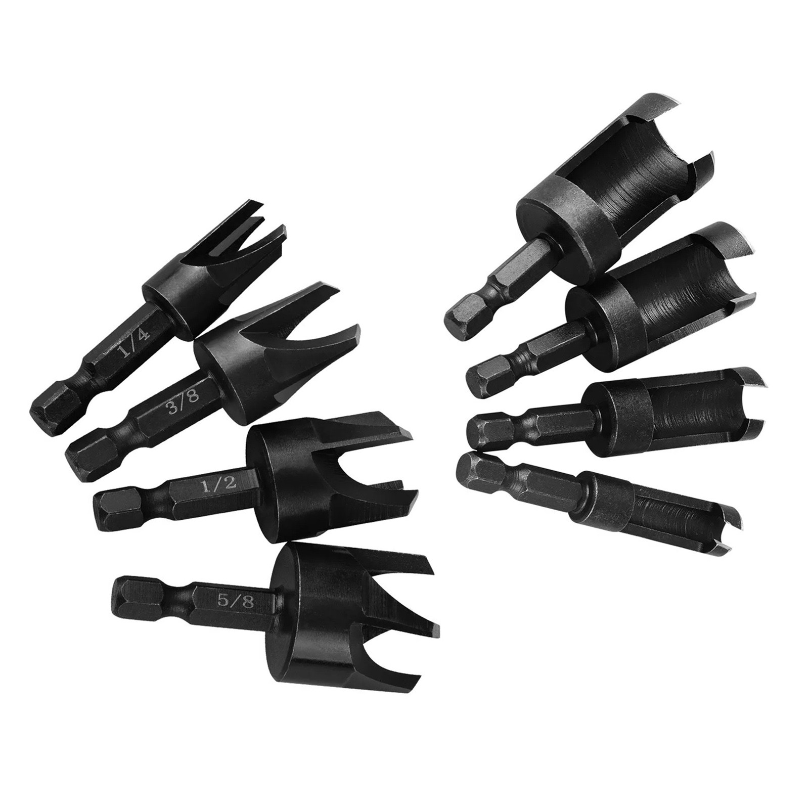 New Wood Plug Cutter Drill Bit 1/4 Hex Shank Cutting Tool 1/4″, 5/8″, 3/8″, 1/2″