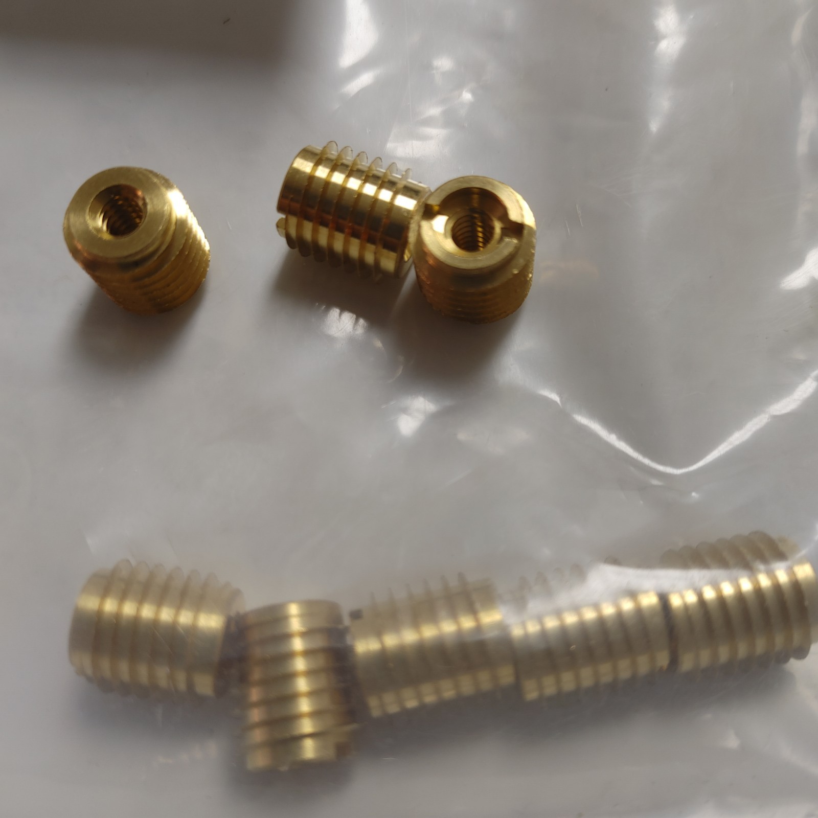 Qty 8 Brass Threaded Inserts Wood 10-24 by 0.500 Inch 1/2″ Knife Internal Thread