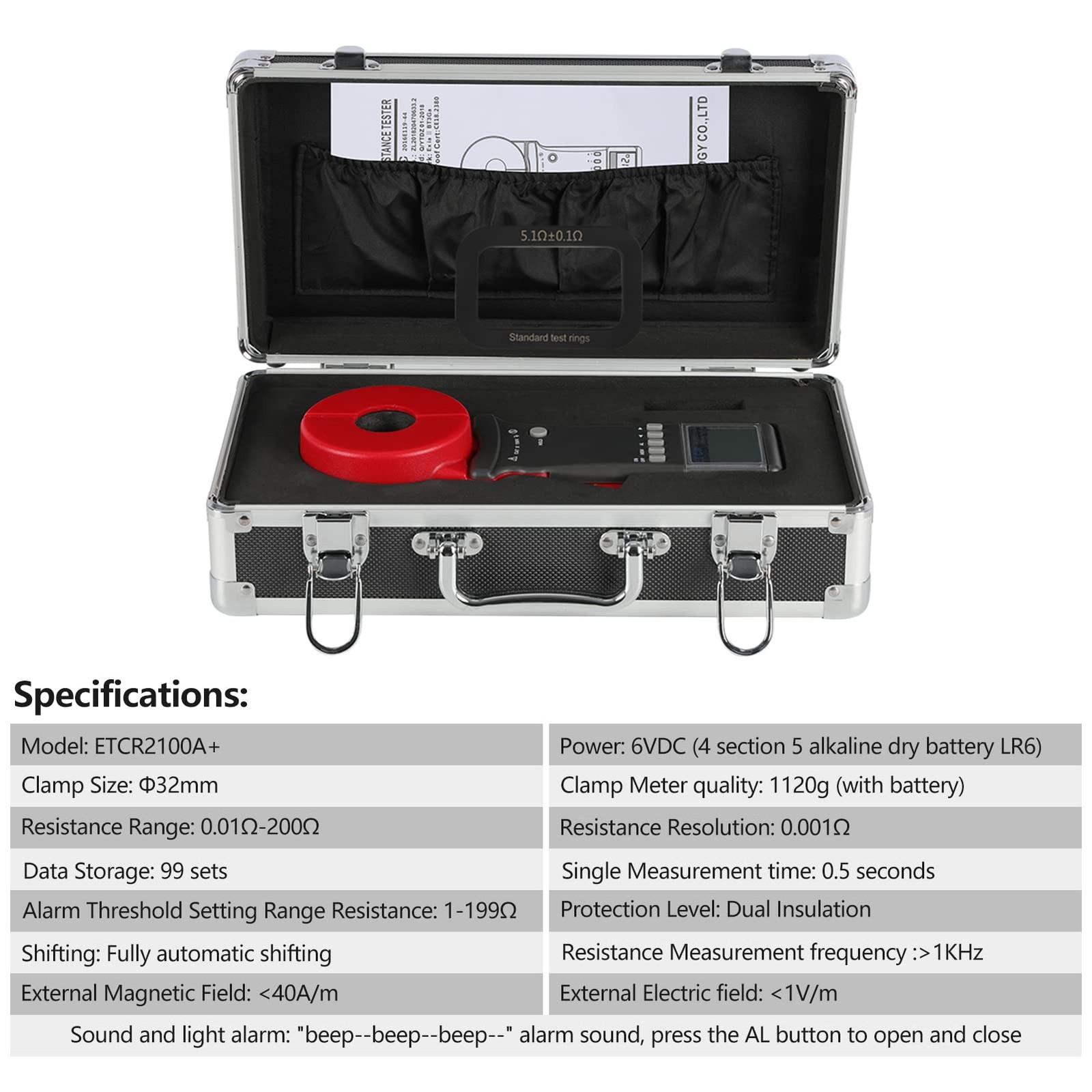 Digital Clamp Ground Earth Resistance Tester Meter 0.01Ω-200Ω