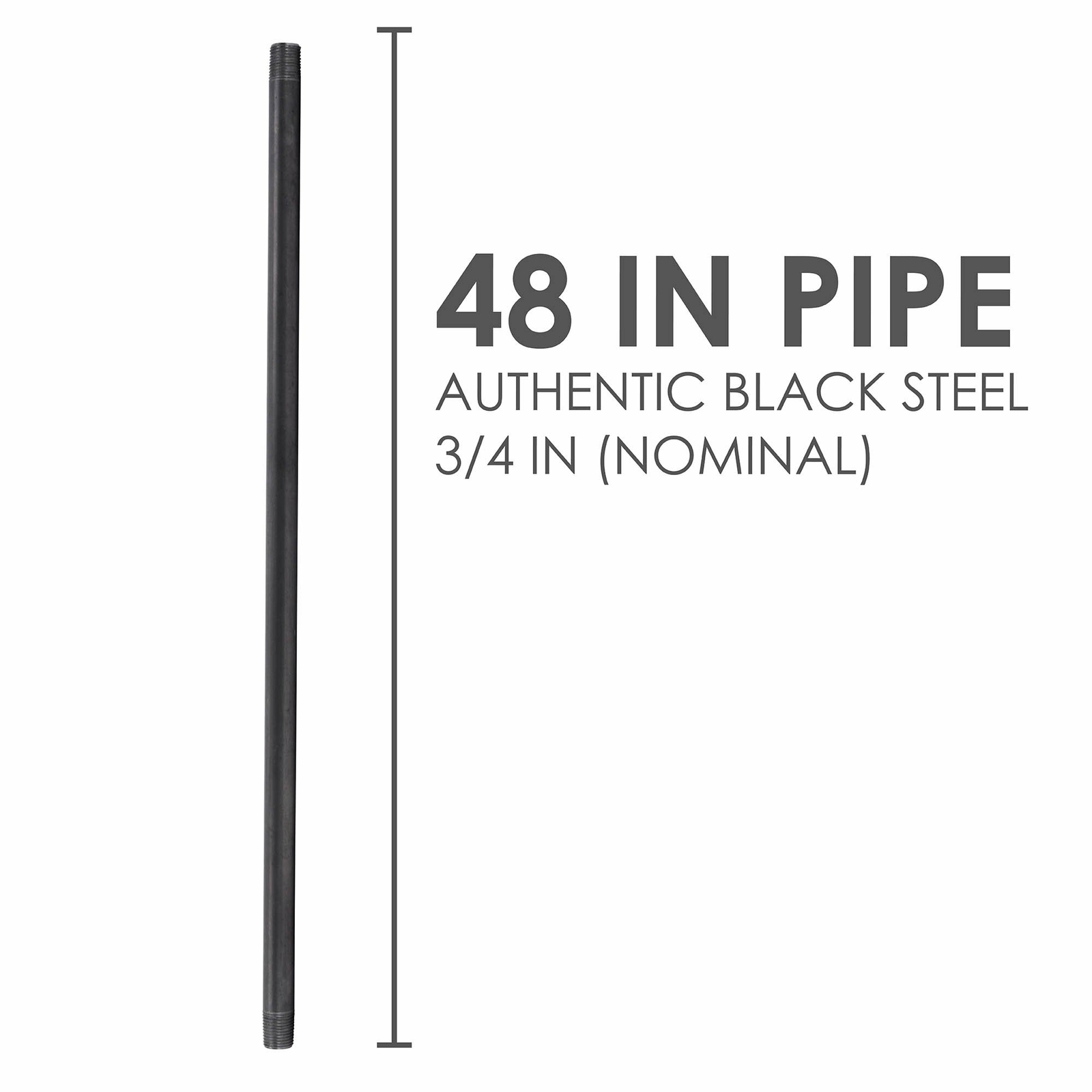 3/4 in. X 48 in. Black Pipe 4 Pack