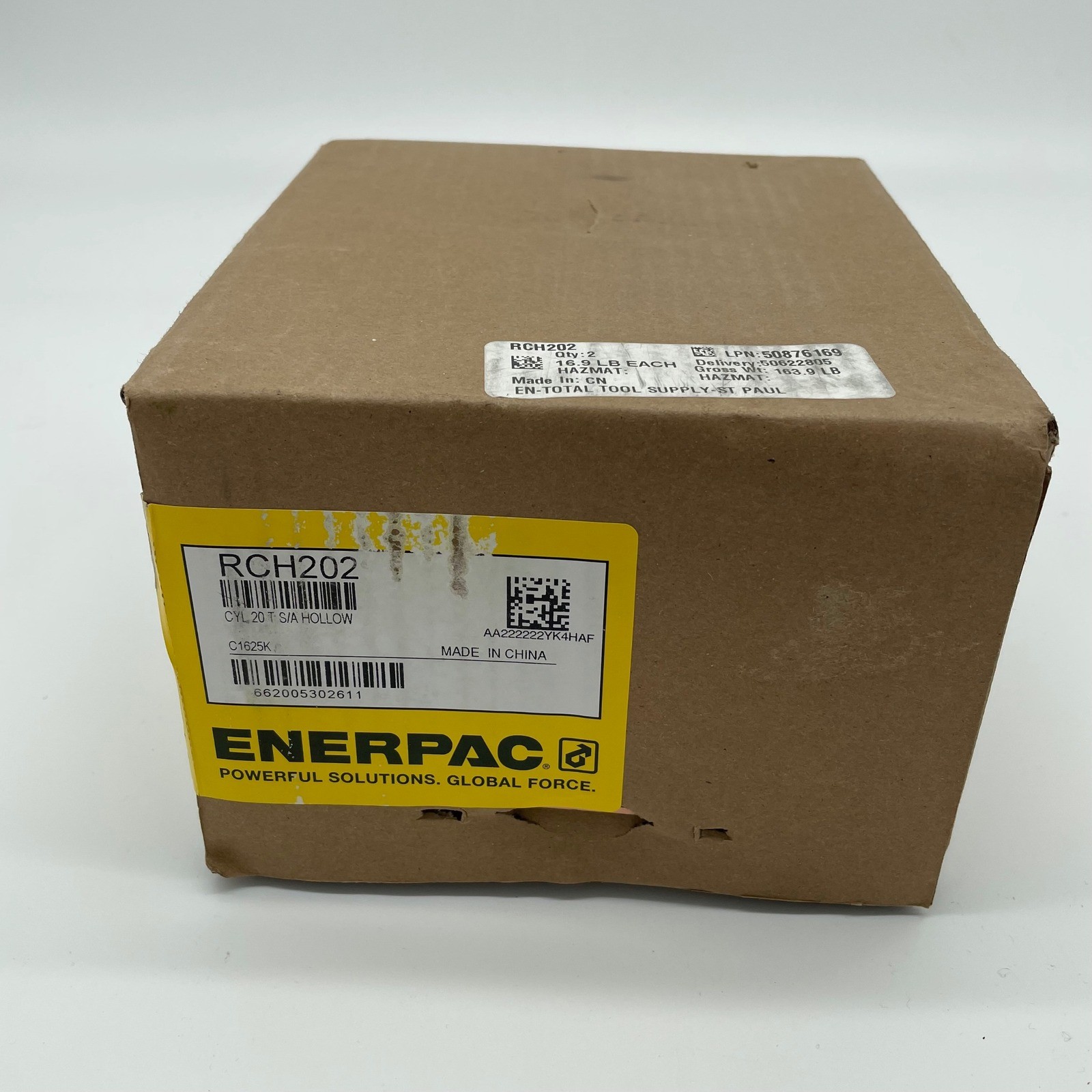 Enerpac RCH202 Hydraulic Hollow Hole Cylinder 20 Ton Single Acting Ram RCH-202