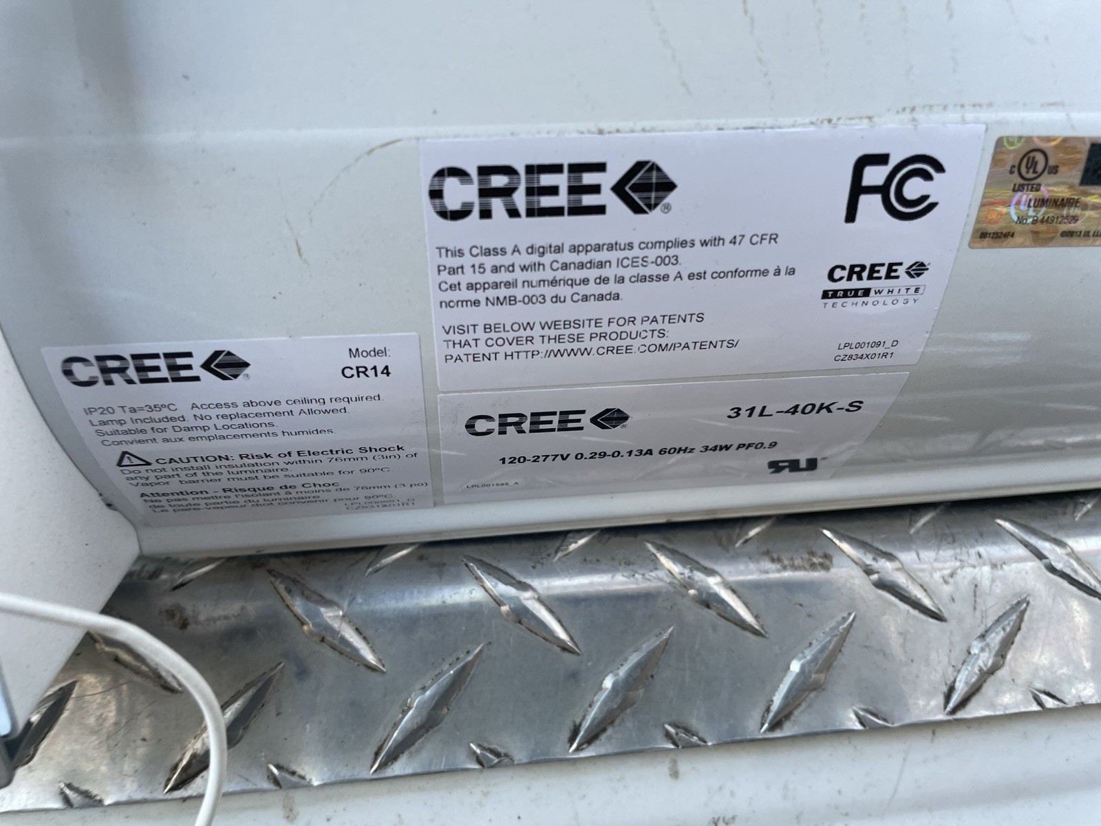 CREE CR14-31L-40K-S 1’x4′ LED ARCHITECTURAL TROFFER LIGHT 120-277V STEP DIMMING