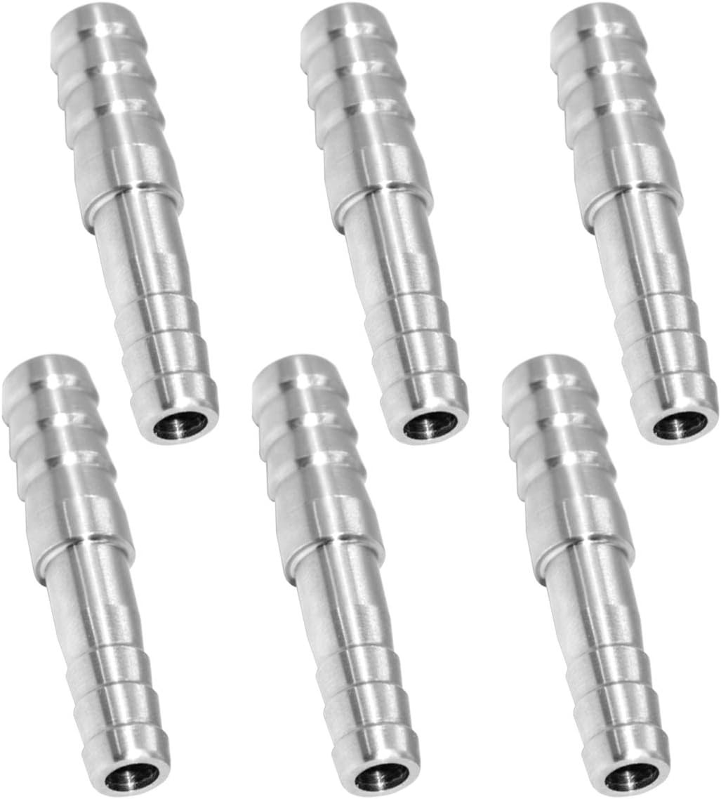 JoyTube Hose Barb Reducer 5/16″ to 1/4″ 5/16 x 1/4 Barb, Stainless Steel