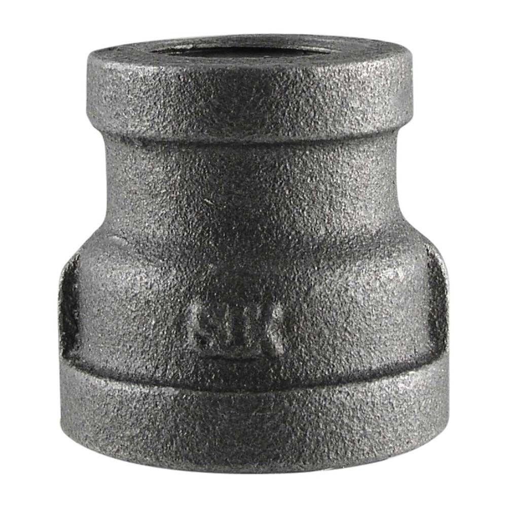 3/4”X1/2” BLACK MALLEABLE IRON PIPE REDUCING COUPLING GAS FITTINGS . Lot Of 10