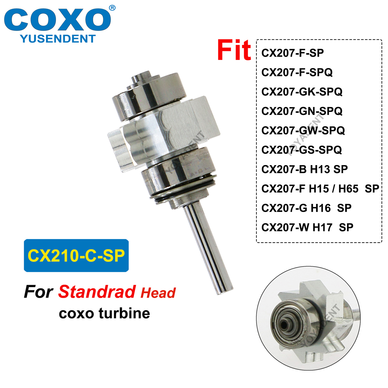 COXO Dental LED Handpiece High Speed Handpiece E Generator 2/4Holes Fit NSK KAVO