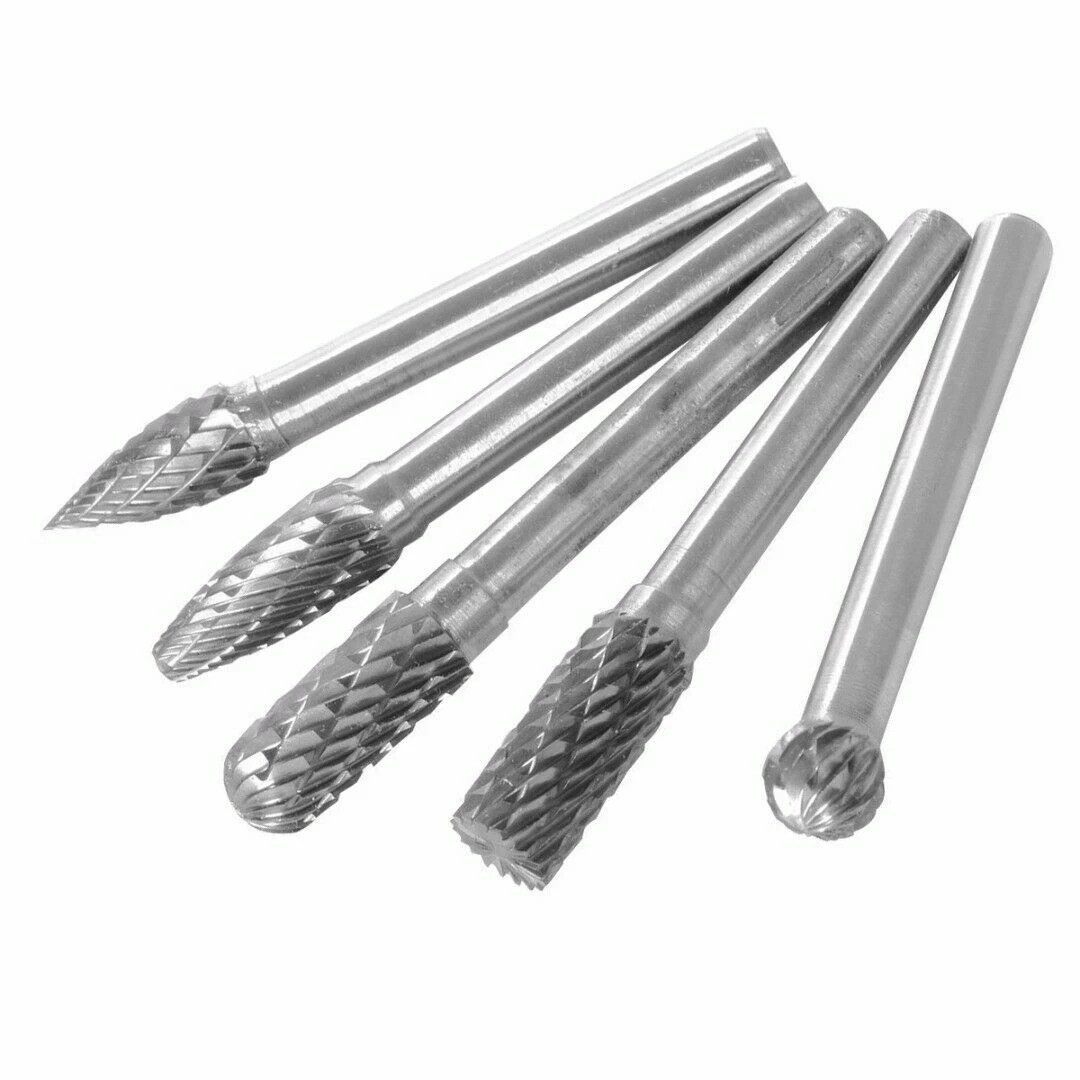 5 Types Dental Rotary Cutter Burs 1/4 Tungsten Carbide Burr 8mm Grinder Bit