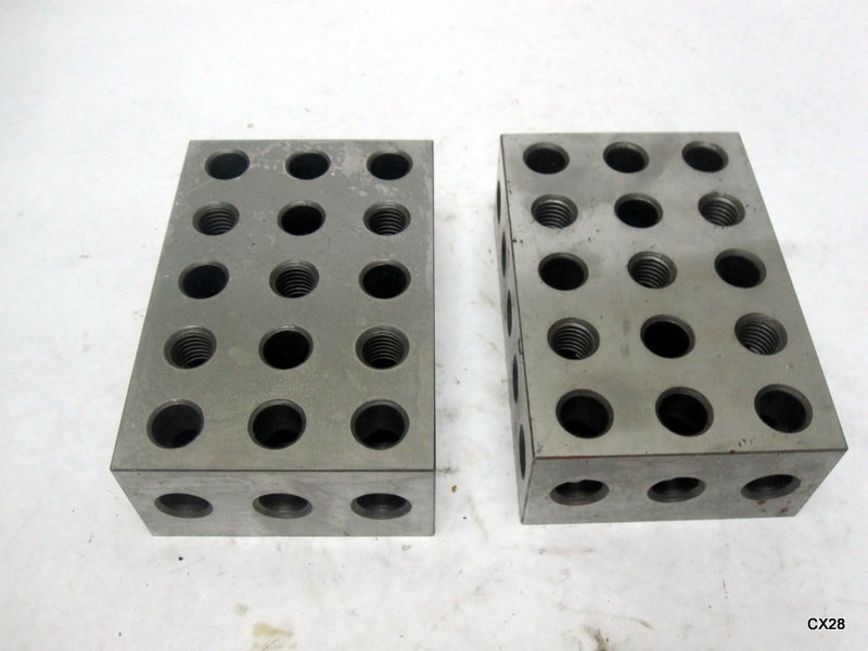 Pair of 2-4-6 Blocks 23 Holes Machinist 246 Jig Ultra Precision .0002″
