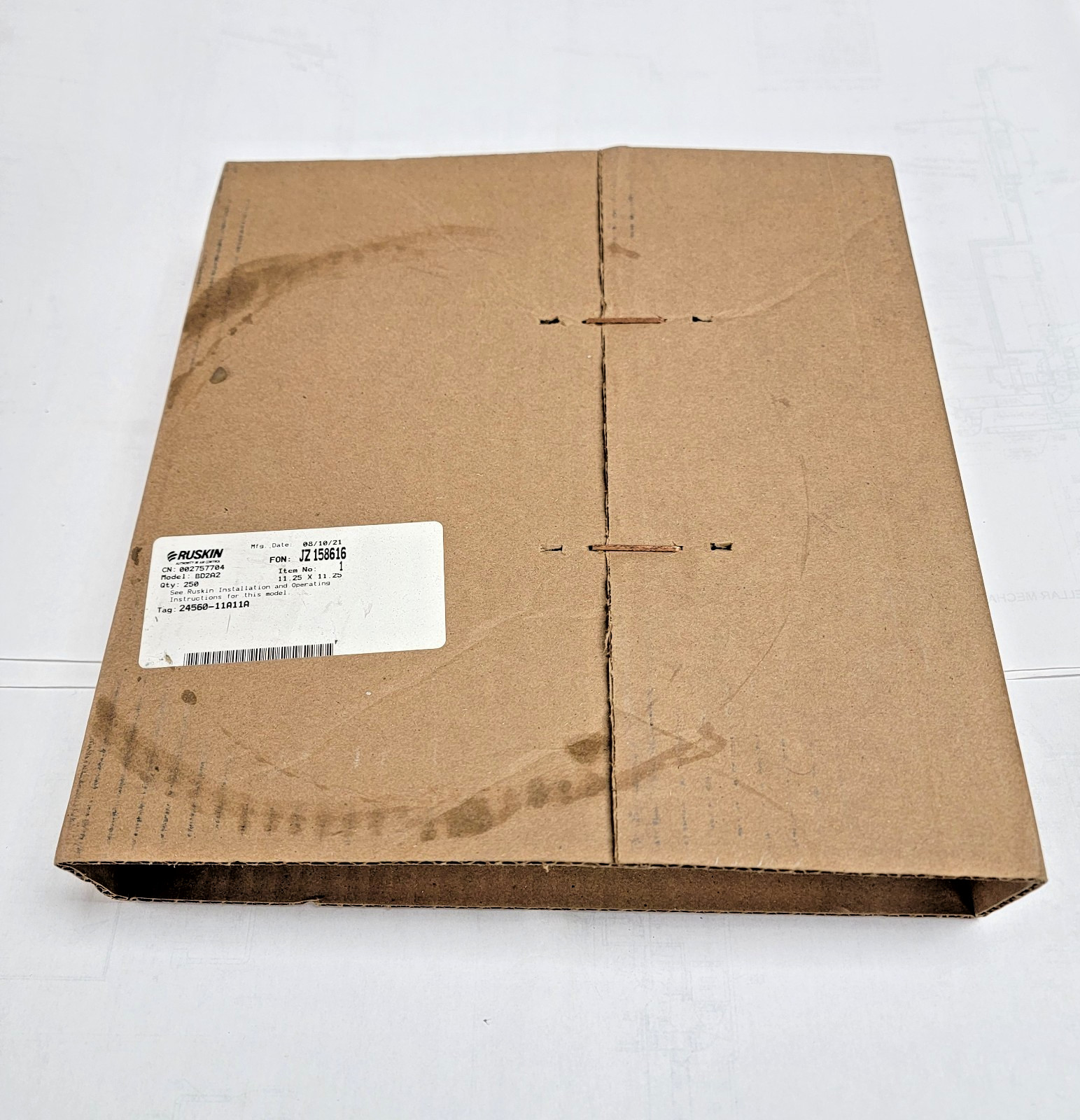 Ruskin – Commercial Backdraft Damper – BD2A2 – 11.25″ x 11.25″ – New in Box