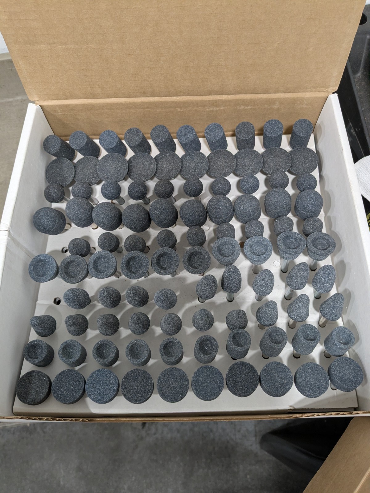 Grier 98 Pc AO Vitrified Mounted Stone Abrasive Point Set KIT-1/4-BLUE100