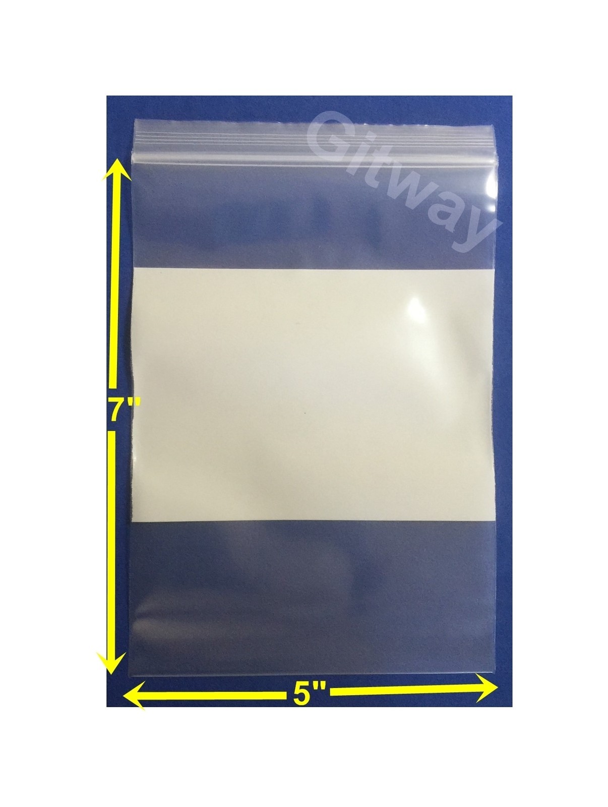 5″ x 7″ White Block Writeable Resealable Zip Top Lock Clear Plastic Bags 4 miL